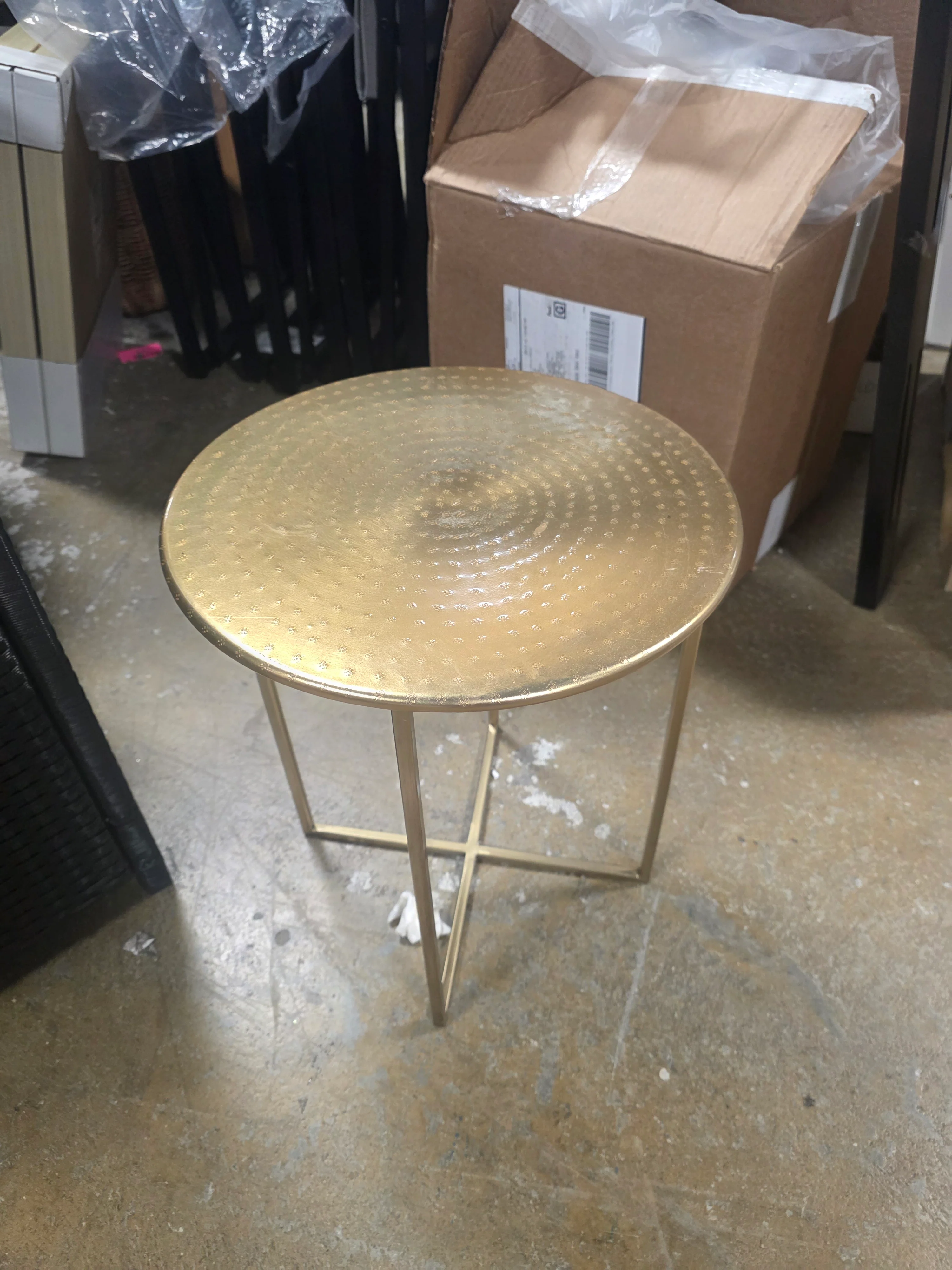 Elliott Marble Side Table White/Gold - Adore Decor - SHOWROOM ITEM  - Image 2