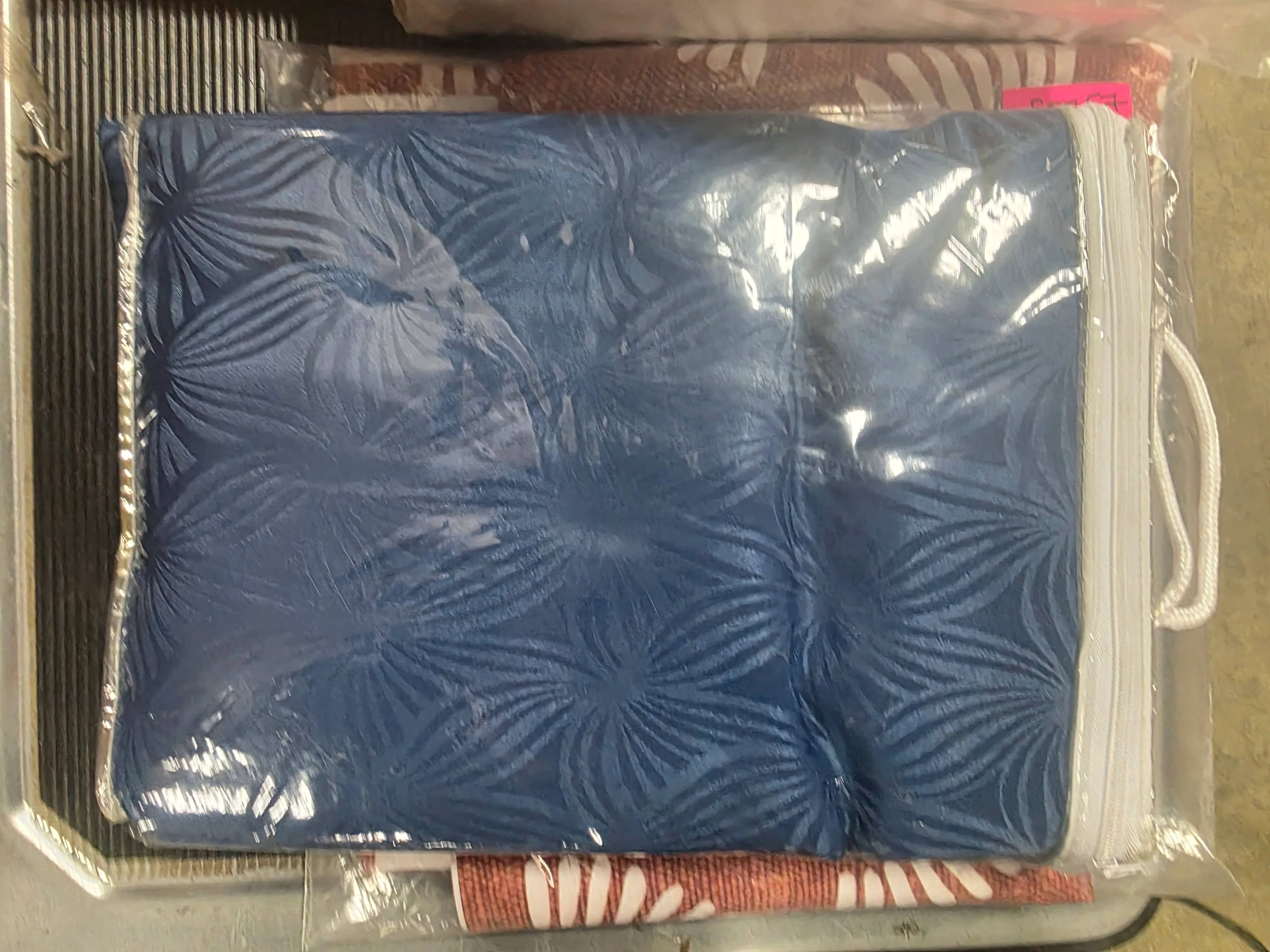 Embossed Damask Room Darkening Window Curtain Panel Pair (Set of 2) - Blue - Image 4