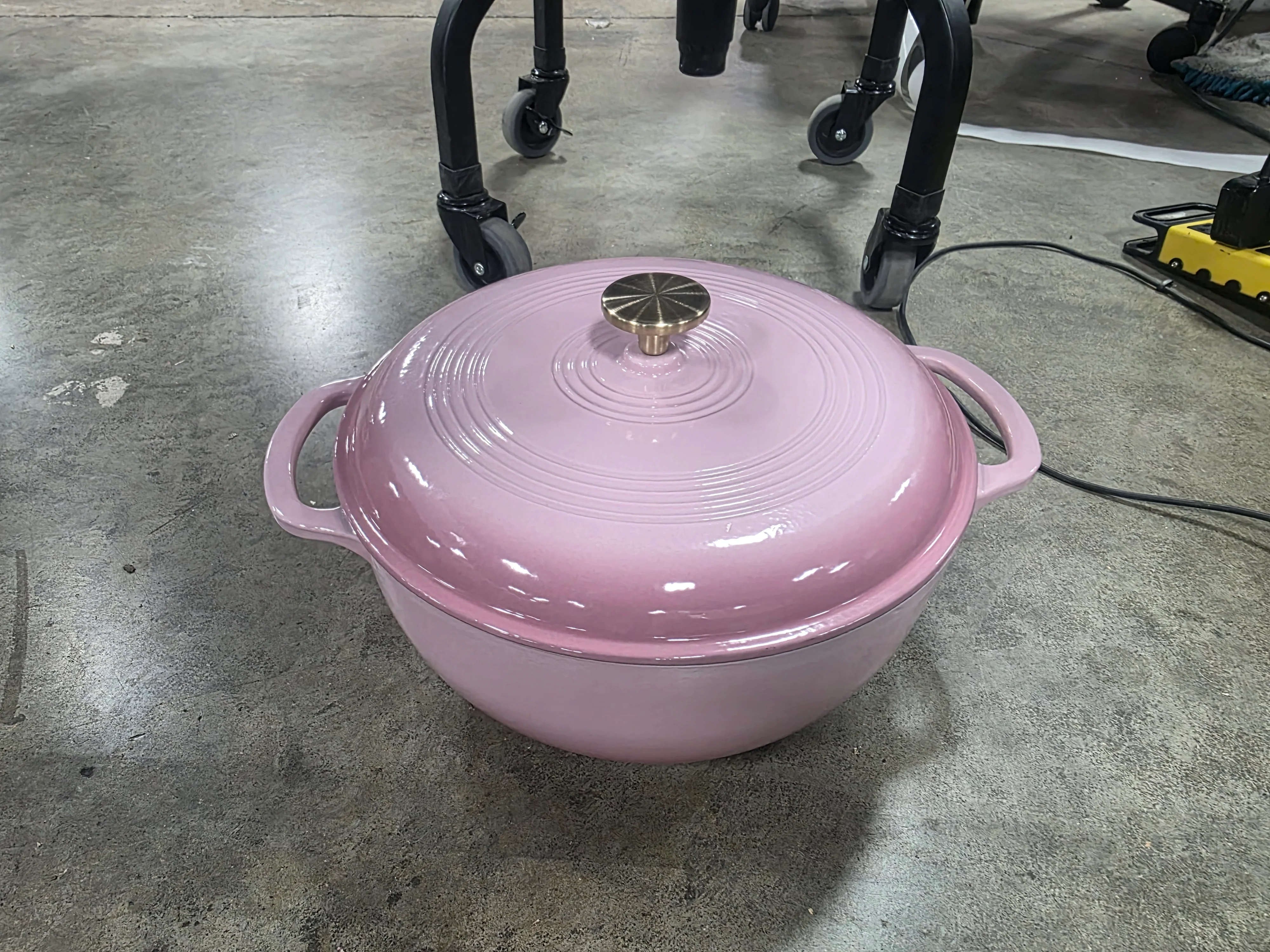 Enamel Cast-Iron Dutch Oven, Heavy-Duty Cookware w/ Dual Handles, Lid - Image 5