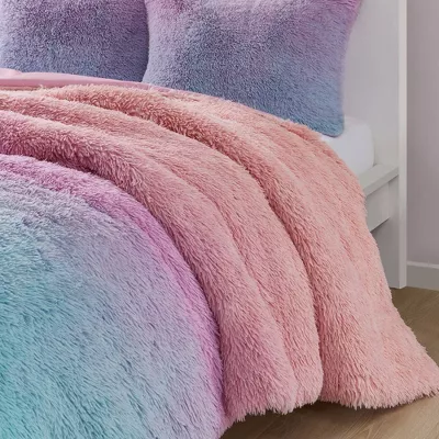 Evie Ombre Shaggy Faux Fur Kids' Duvet Cover ONLY - Twin/Twin XL - Image 4