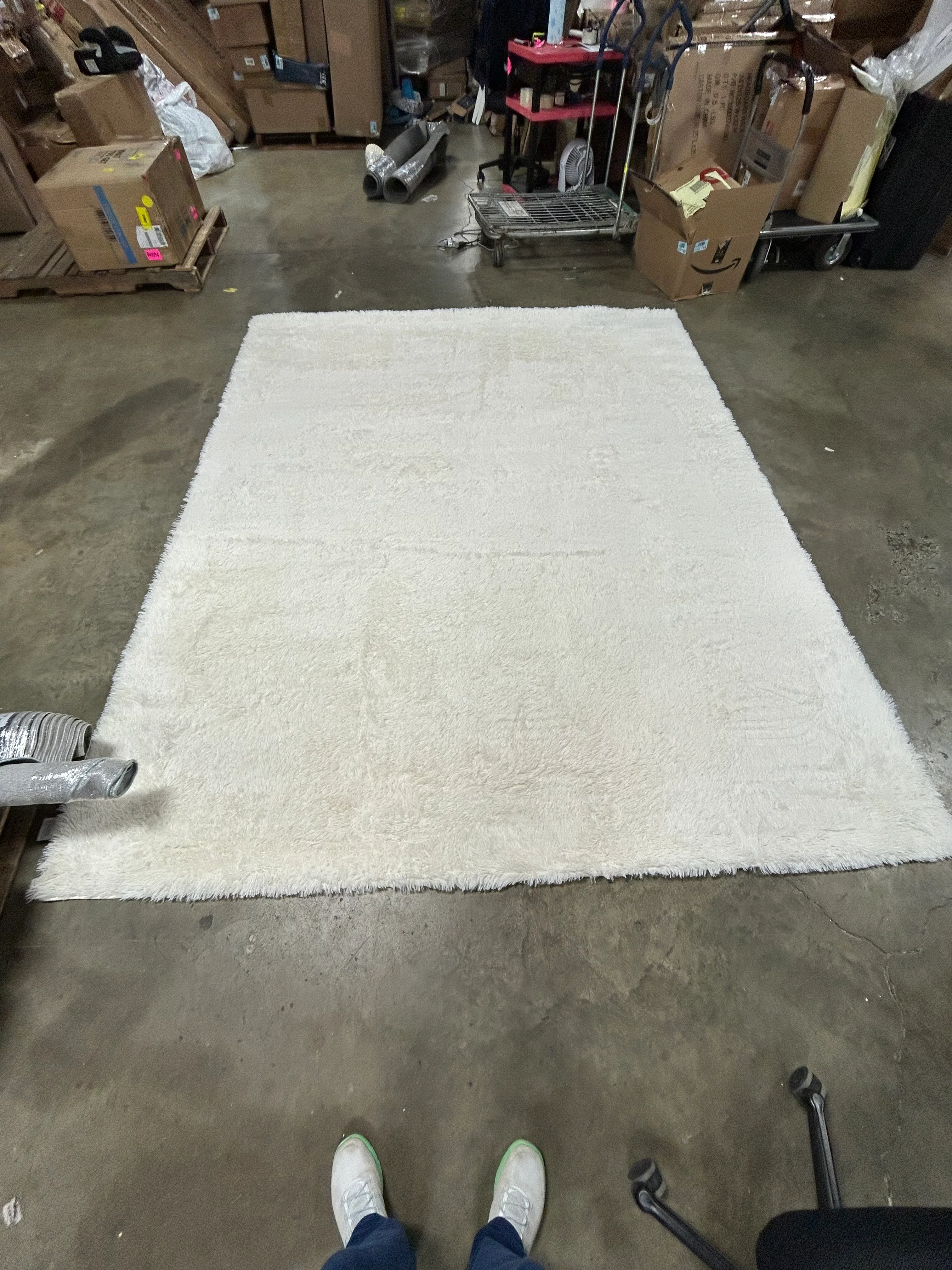 Extra Large Fluffy Shaggy Carpet Beige 8x10 - Image 6