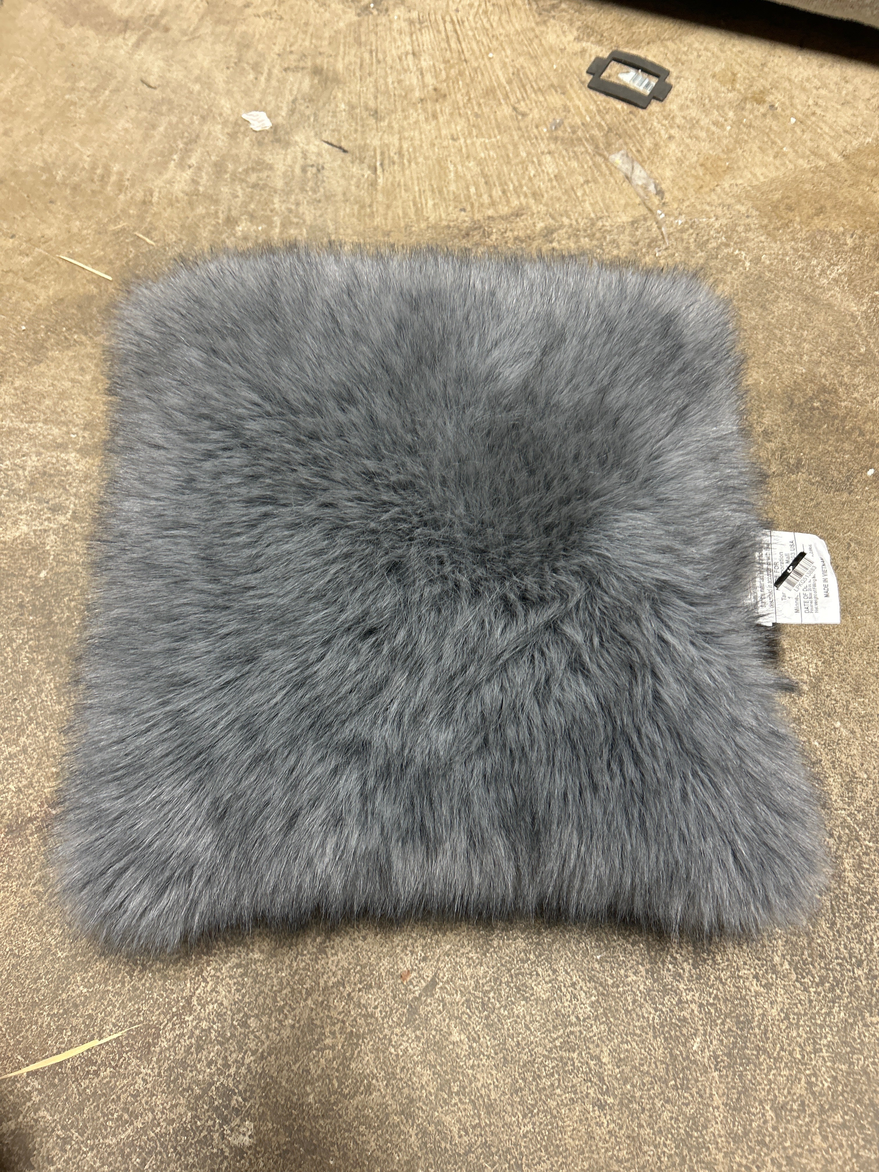 Faux Fur Throw Pillow Gray - Threshold™ SHOWROOM ITEM - Image 2