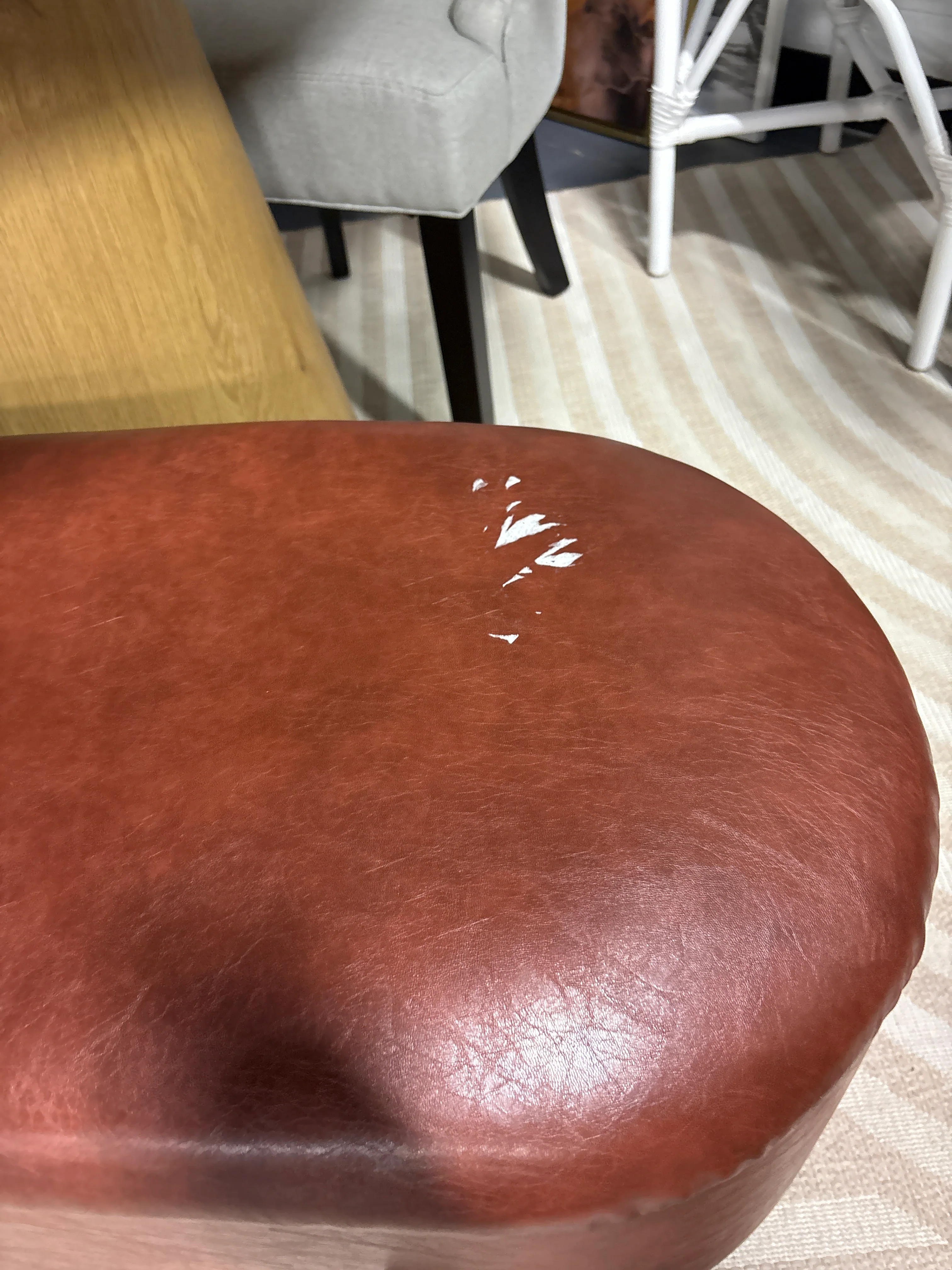 Faux Leather Storage Bench SHOWROOM ITEM - Image 3