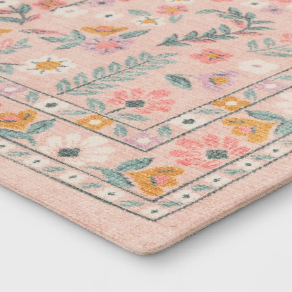 Floral Kids' Rug Pink 4'x5'6" SHOWROOM ITEM - Image 2