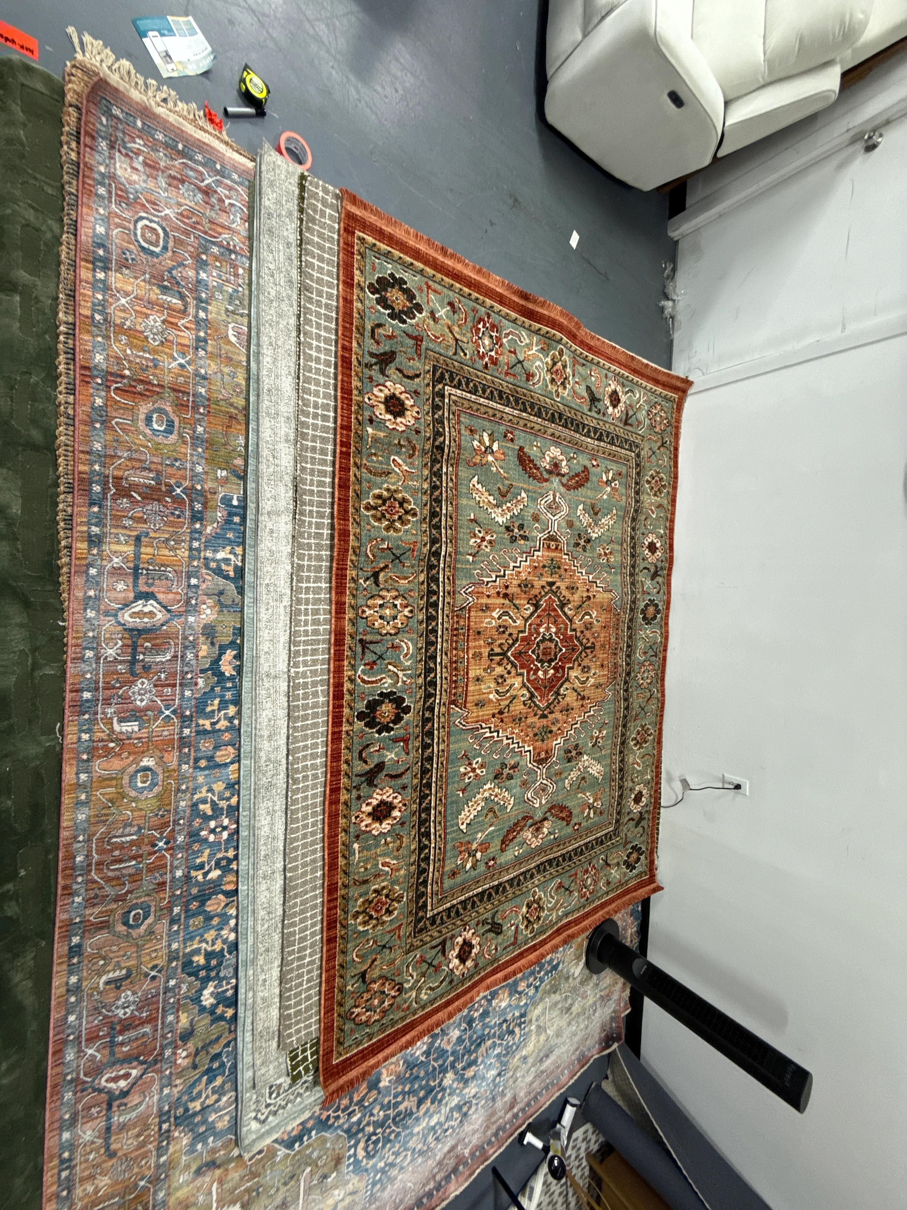 Floral Woven Rug Rust/Green 7'x10' - Image 5