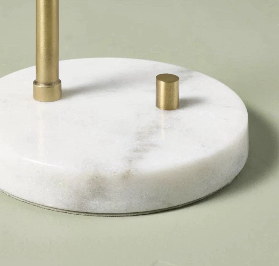 Fluted Ceramic Table Lamp with Marble Base - Image 3