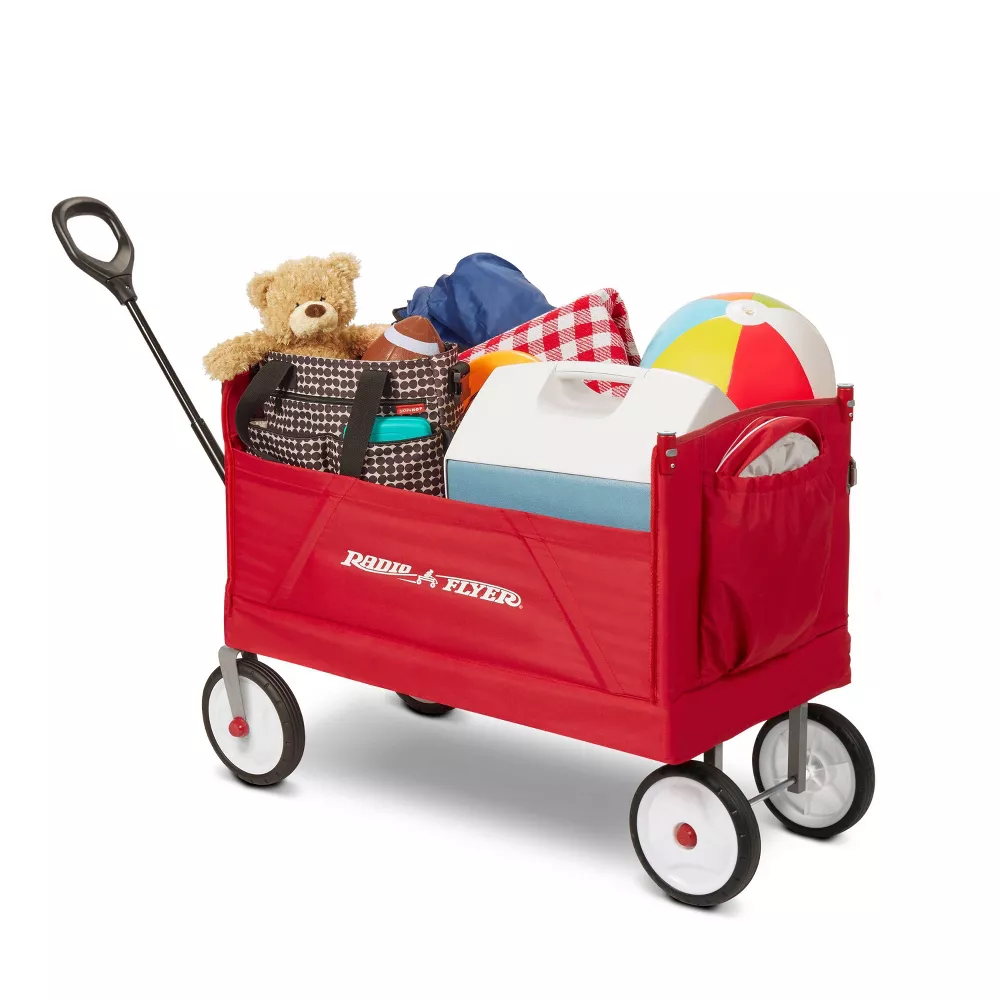 Flyer 3 in 1 EZ Fold Wagon with Canopy - Red - Image 2