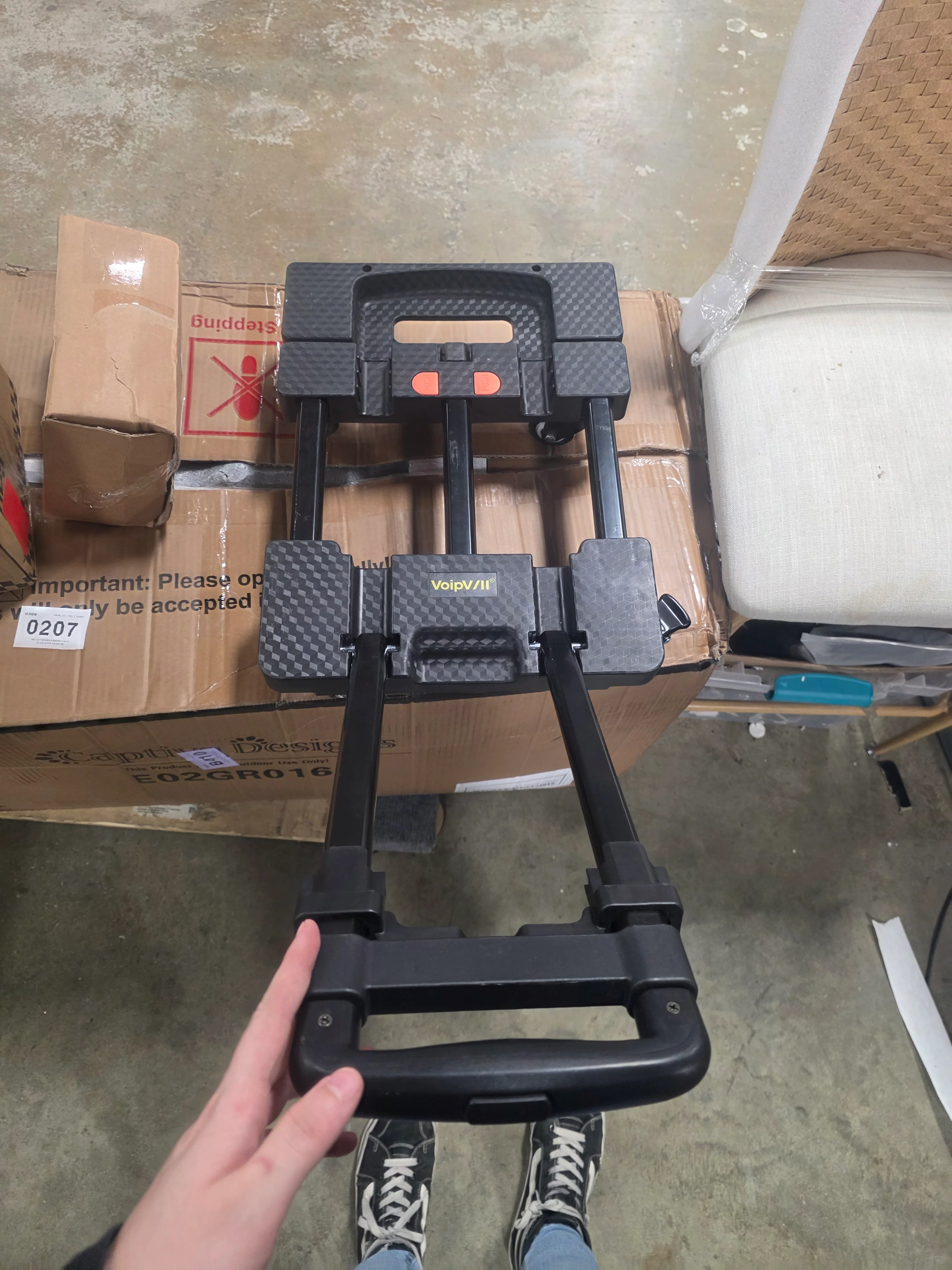 Folding Hand Truck, Portable Heavy Duty Dolly Cart, 6 Wheels Collapsible Luggage Cart - Image 6