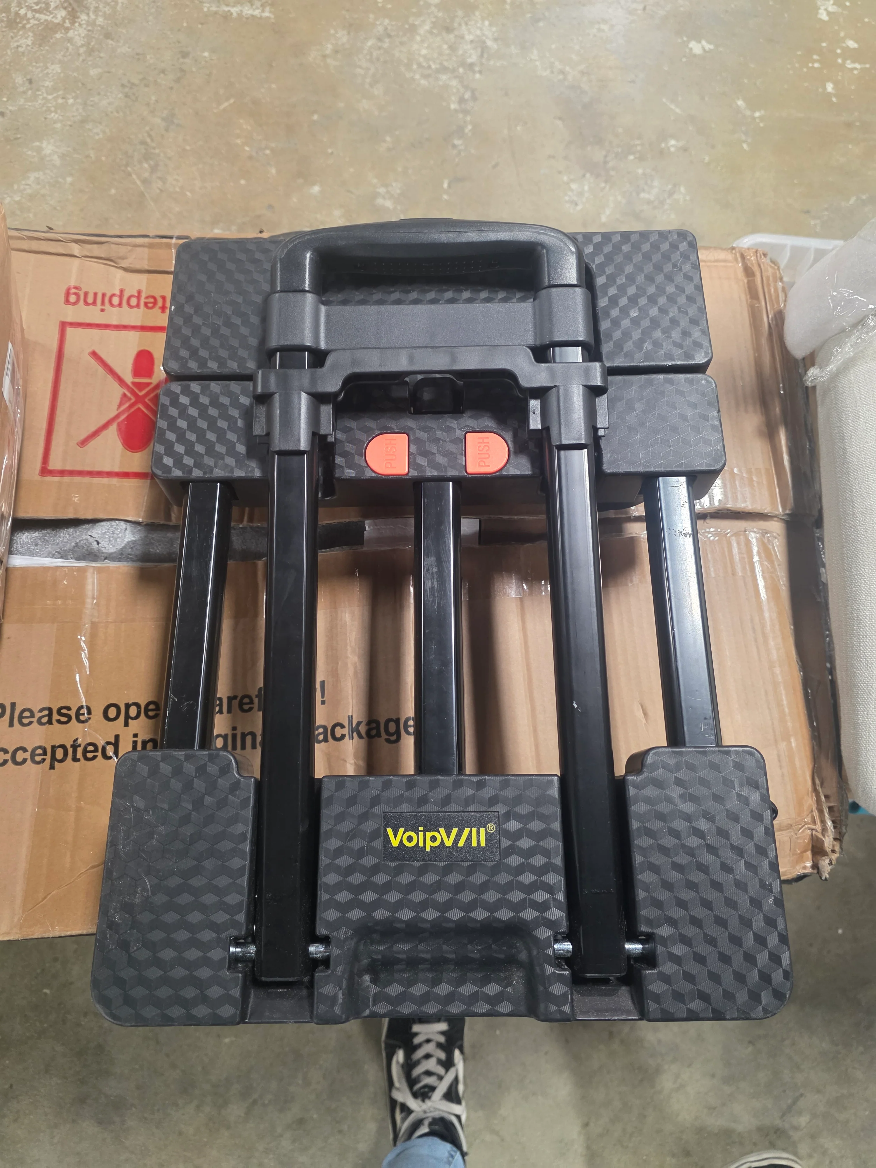 Folding Hand Truck, Portable Heavy Duty Dolly Cart, 6 Wheels Collapsible Luggage Cart - Image 7
