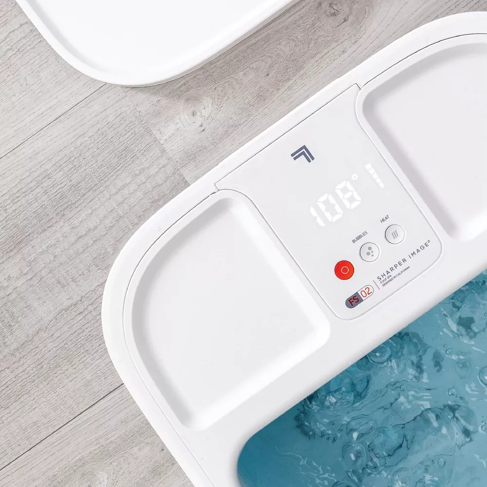 Foot Bath Heated Spa with Massage Rollers and LED Display - White - Image 3