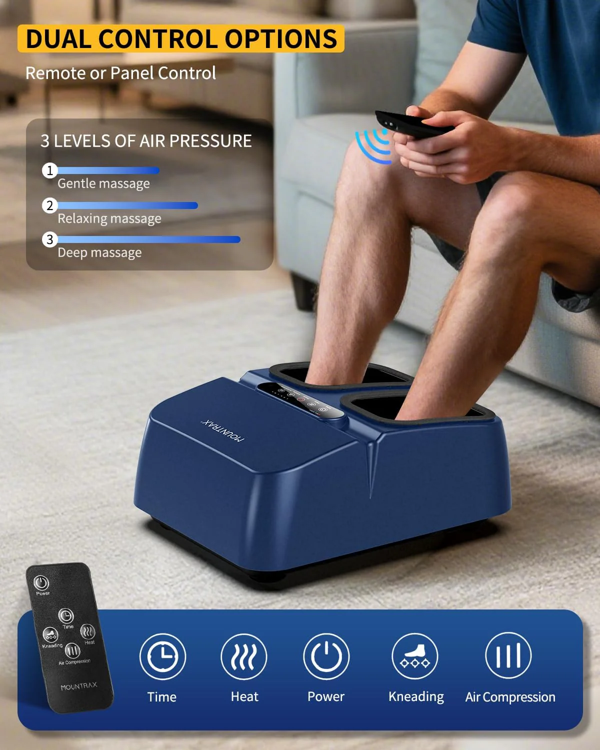 Foot Massager Machine with Heat (Blue) - Image 3