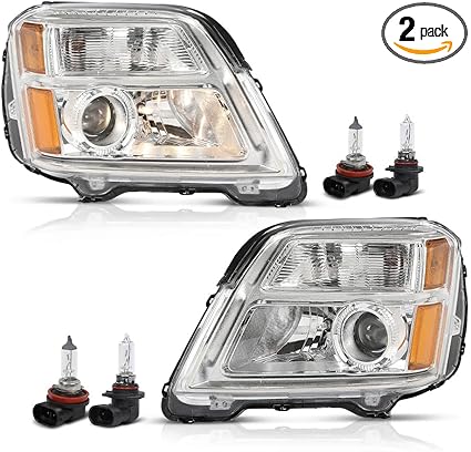 Front Headlight w/Bulbs Left and Right Side Halogen Compatible