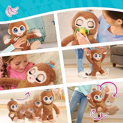 furReal Peanut The Playful Monkey Interactive Toy, Realistic Plush, Kids Toys - Image 5