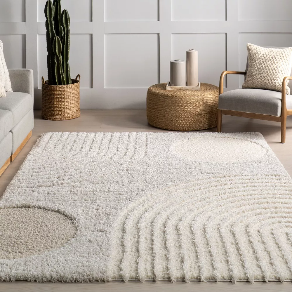 Gloria Abstract Shag Area Rug Oval 5'x7' - Image 2