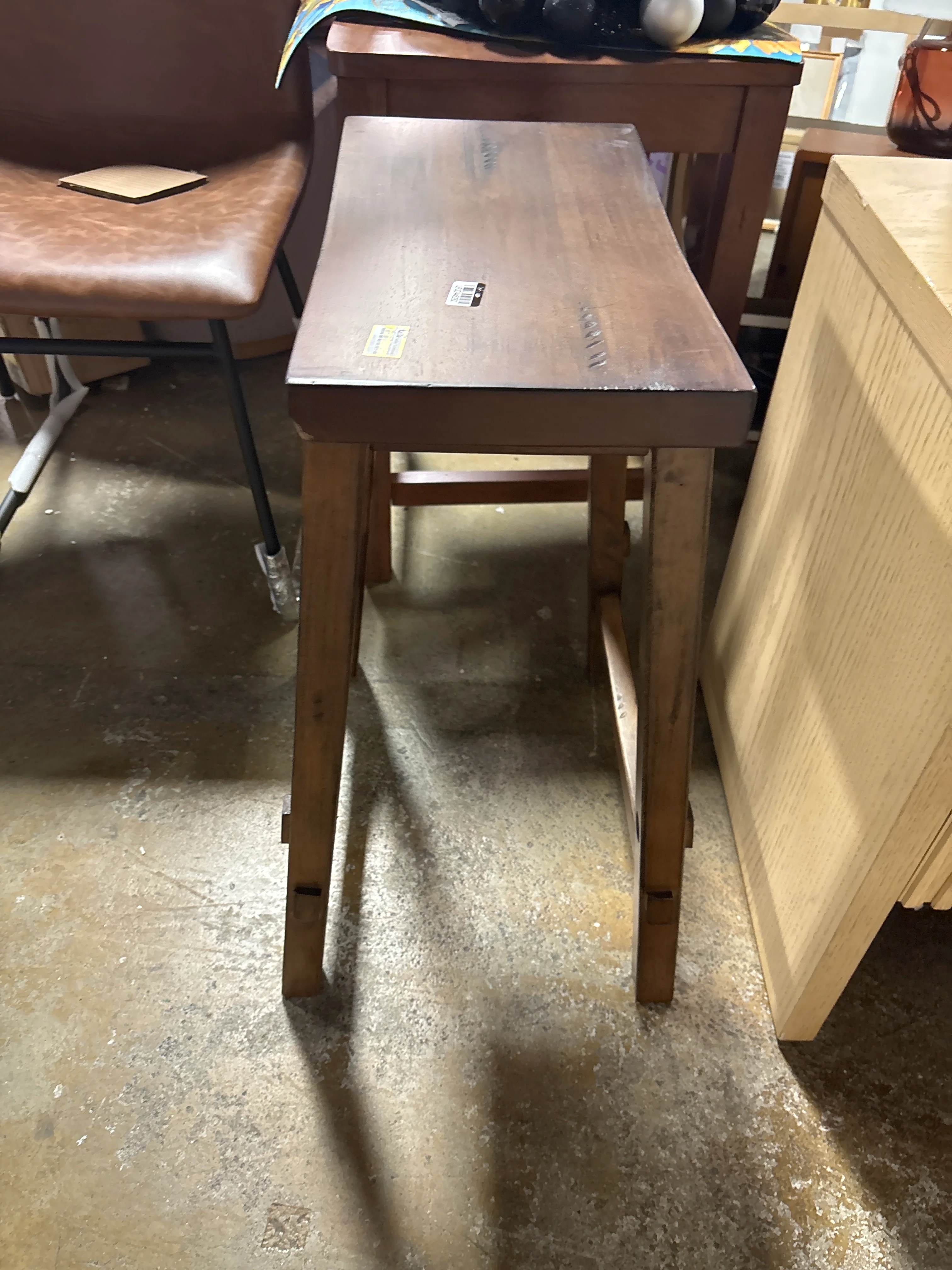 Halifax Farmhouse Wood Counter Height Barstool SHOWROOM ITEM - Image 4