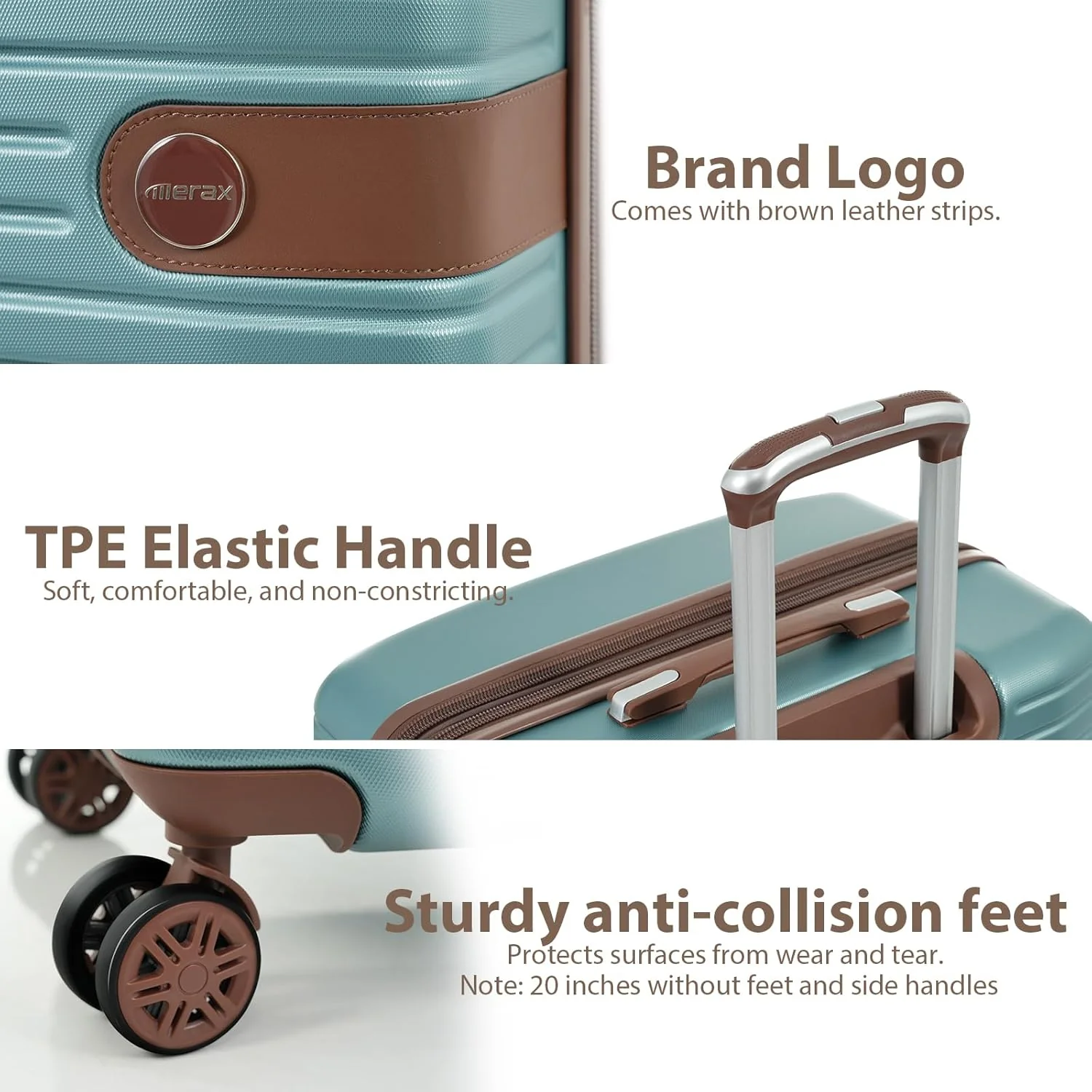 Hardshell Luggage Sets 4 piece Lightweight Suitcases (Blue) - Image 3
