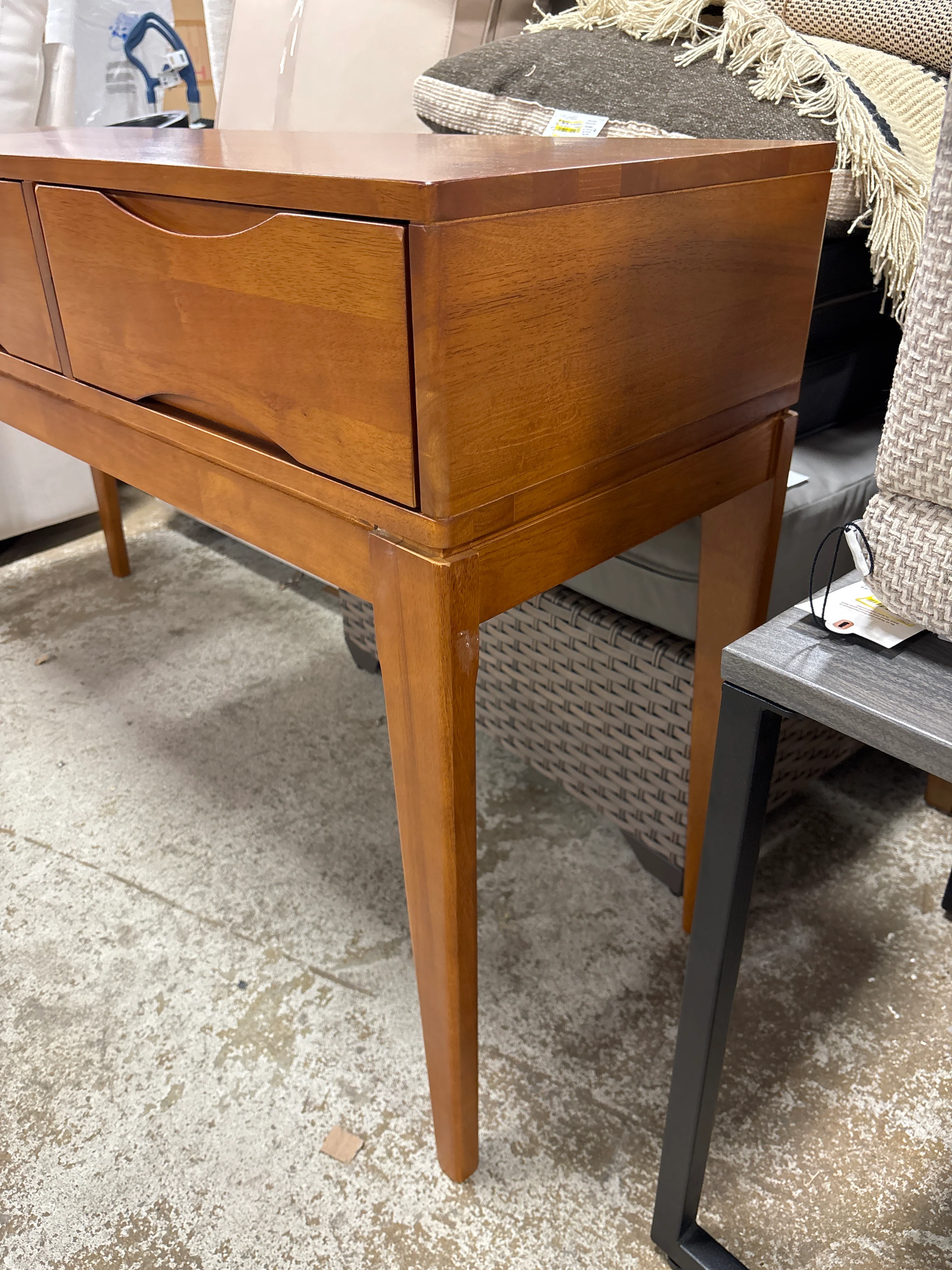 Harper 54"W Solid Hardwood Mid-Century Modern Storage Console Table - Teak Brown SHOWROOM ITEM - Image 4