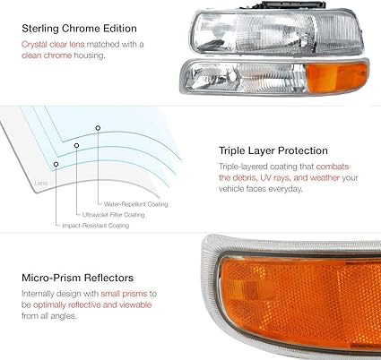 OE Replacement Halogen Head Light Assembly Set - Image 2