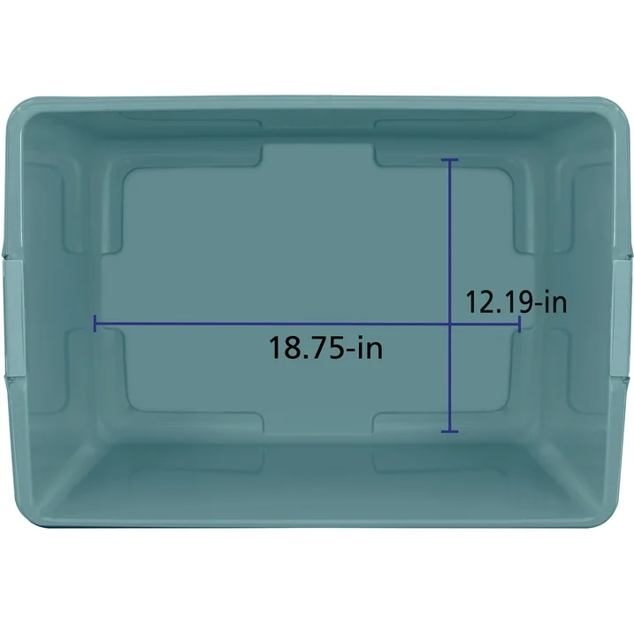 Plastic Storage Tote, Smoke Blue, Set of 6 - Image 3