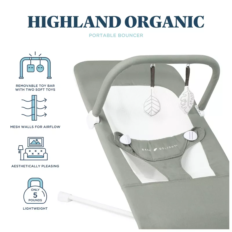 Highland Organic Portable Baby Bouncer - Image 4