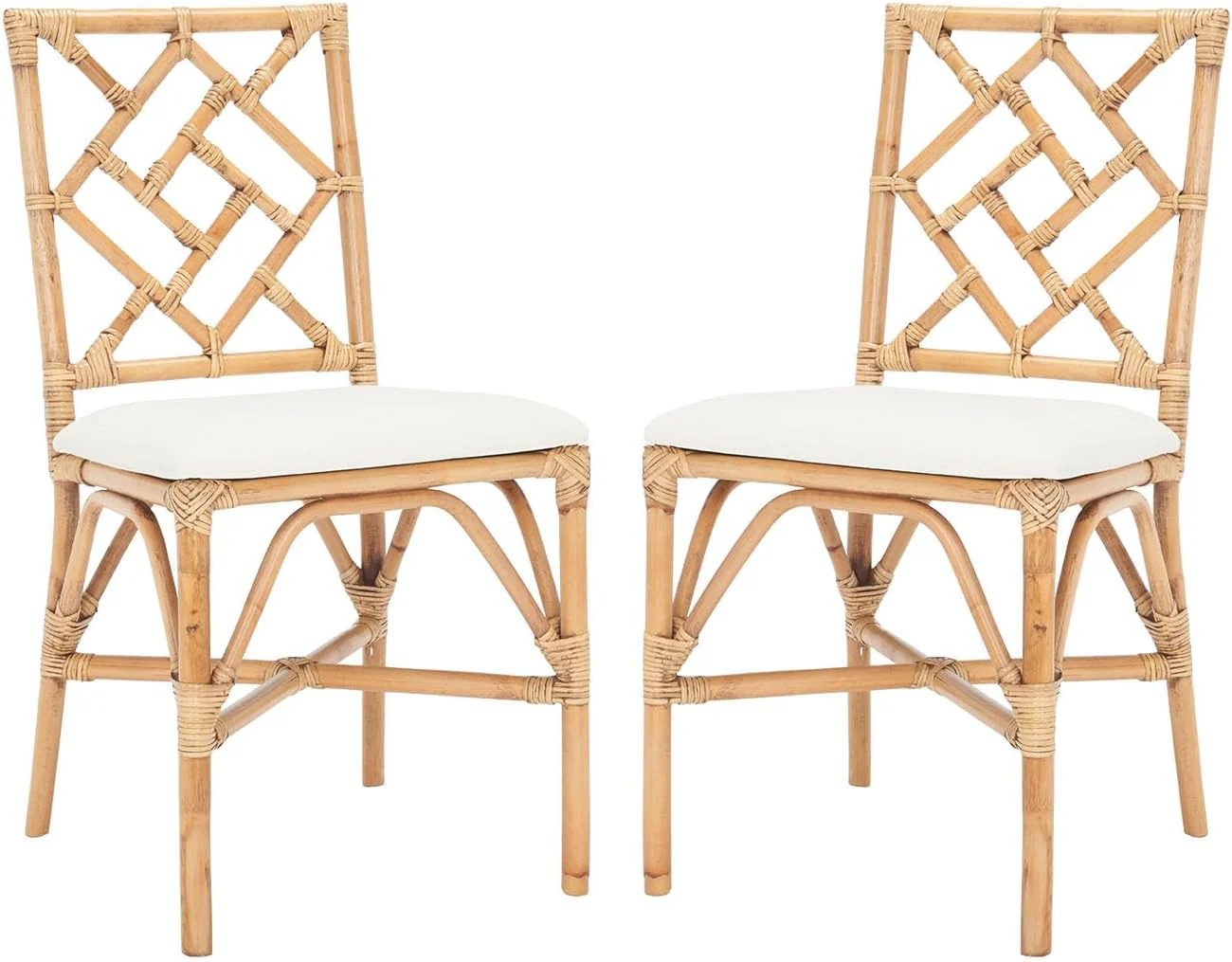 Bhumi Brown/White Accent Chair with Cushion Set of 2