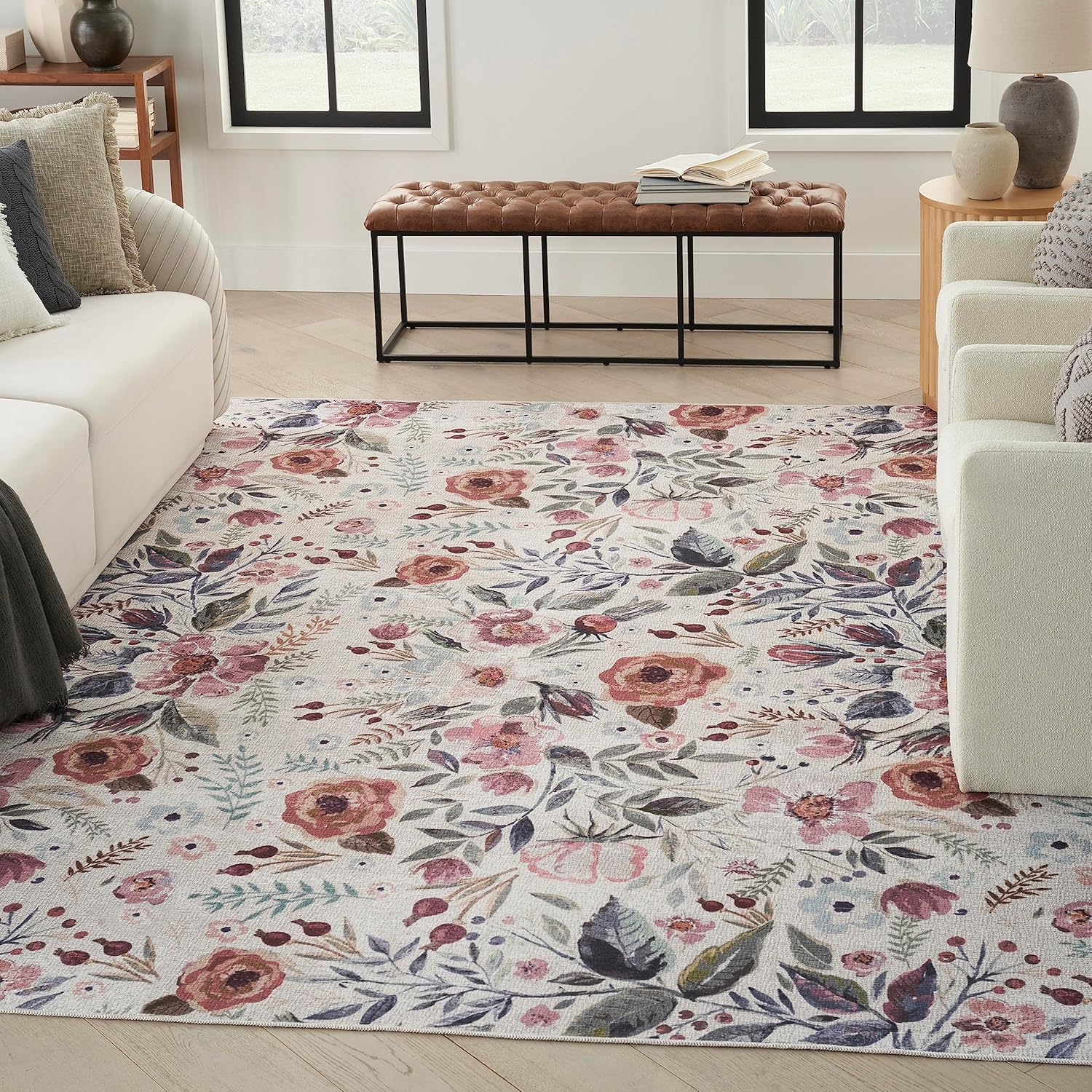 Home Nourison Washables Ivory Pink 5' x 7' - Image 5