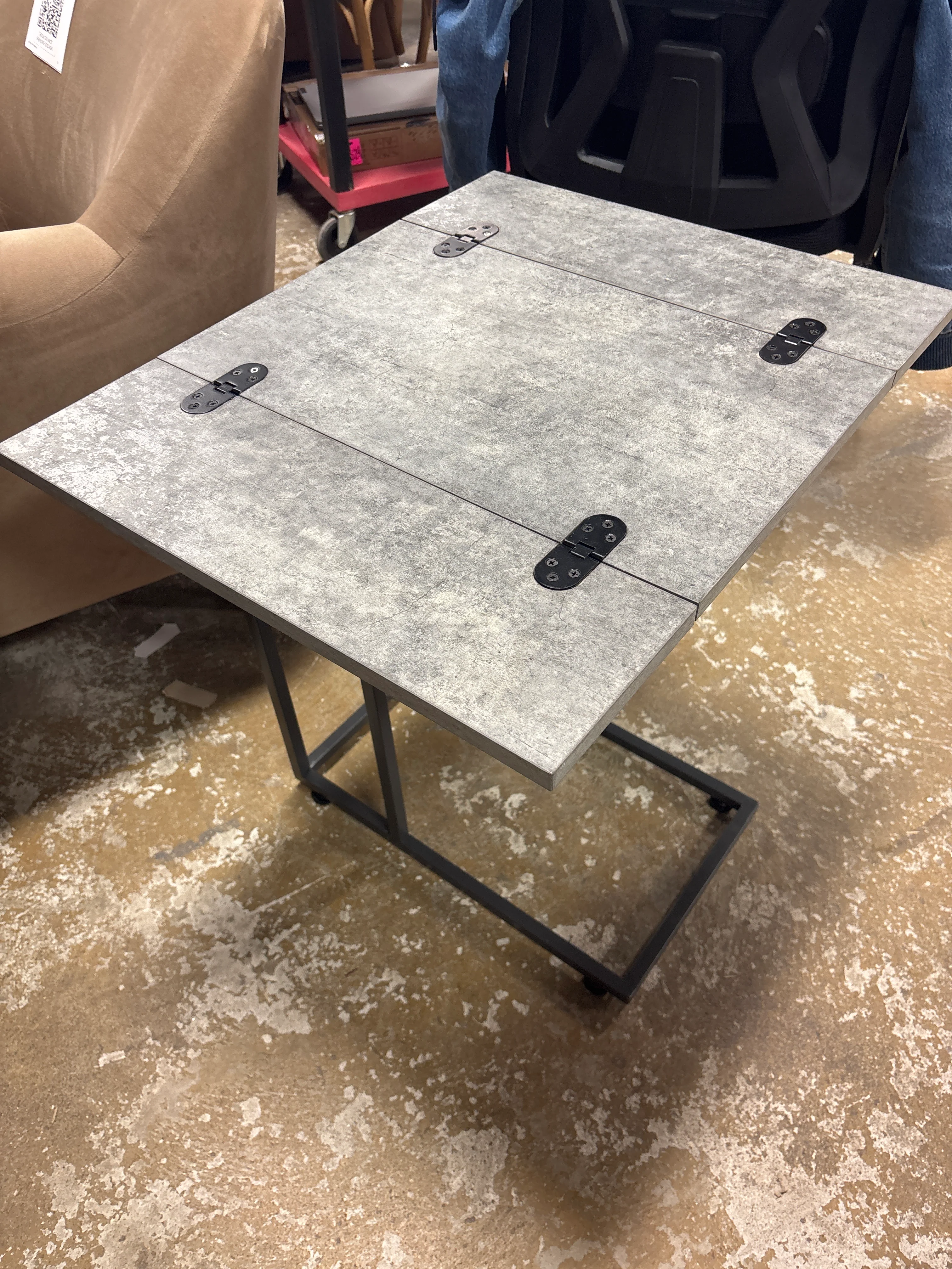 Household Essentials Extendable C-Shaped Table Slate SHOWROOM ITEM - Image 4