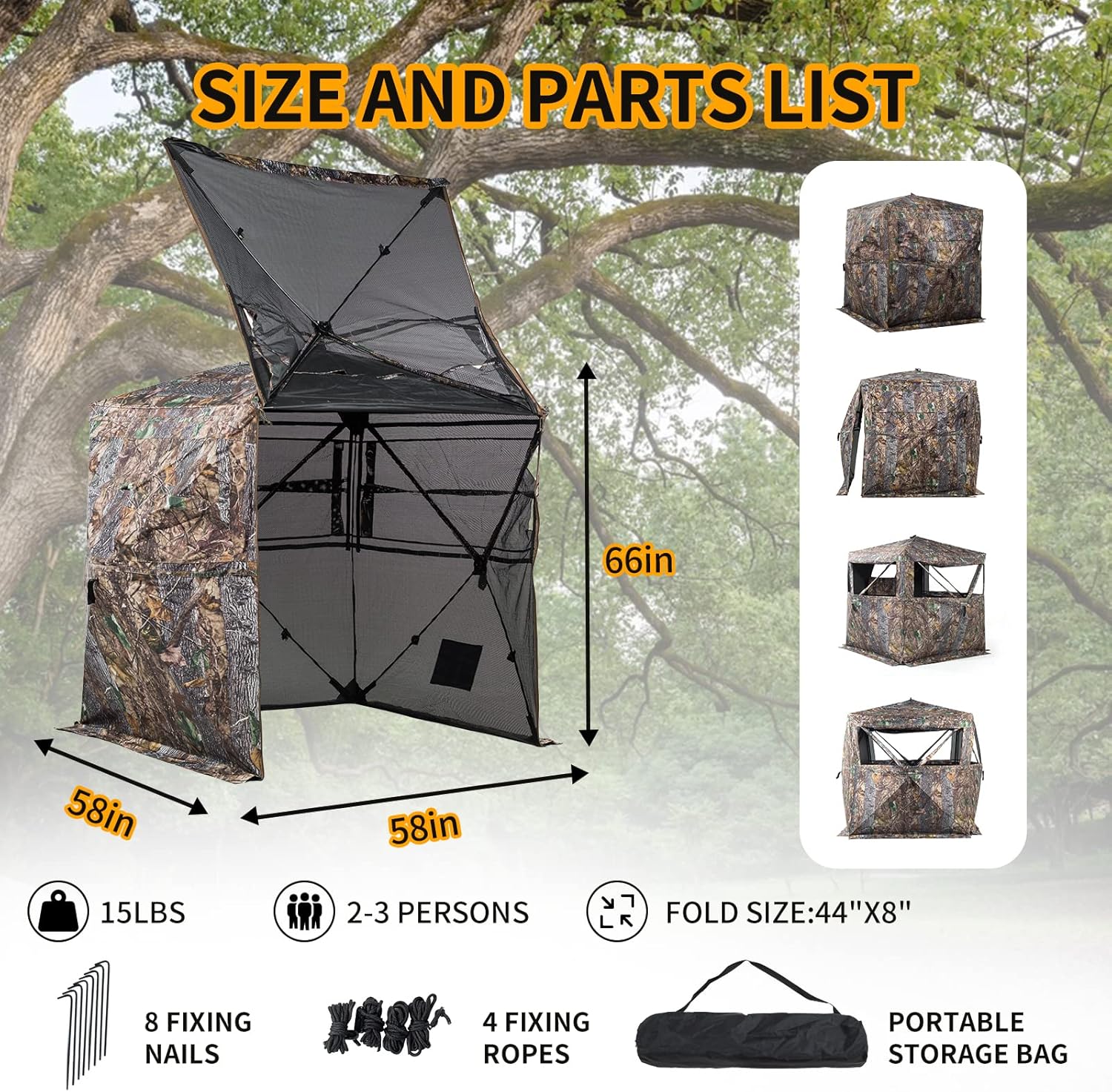 Hunting Blind 360 Degree See Through Ground Blind - Image 5