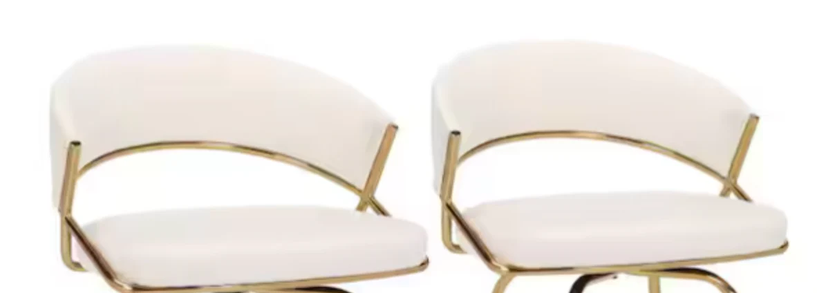 Set of 2 Jie Cream Velvet And Gold Chair top only