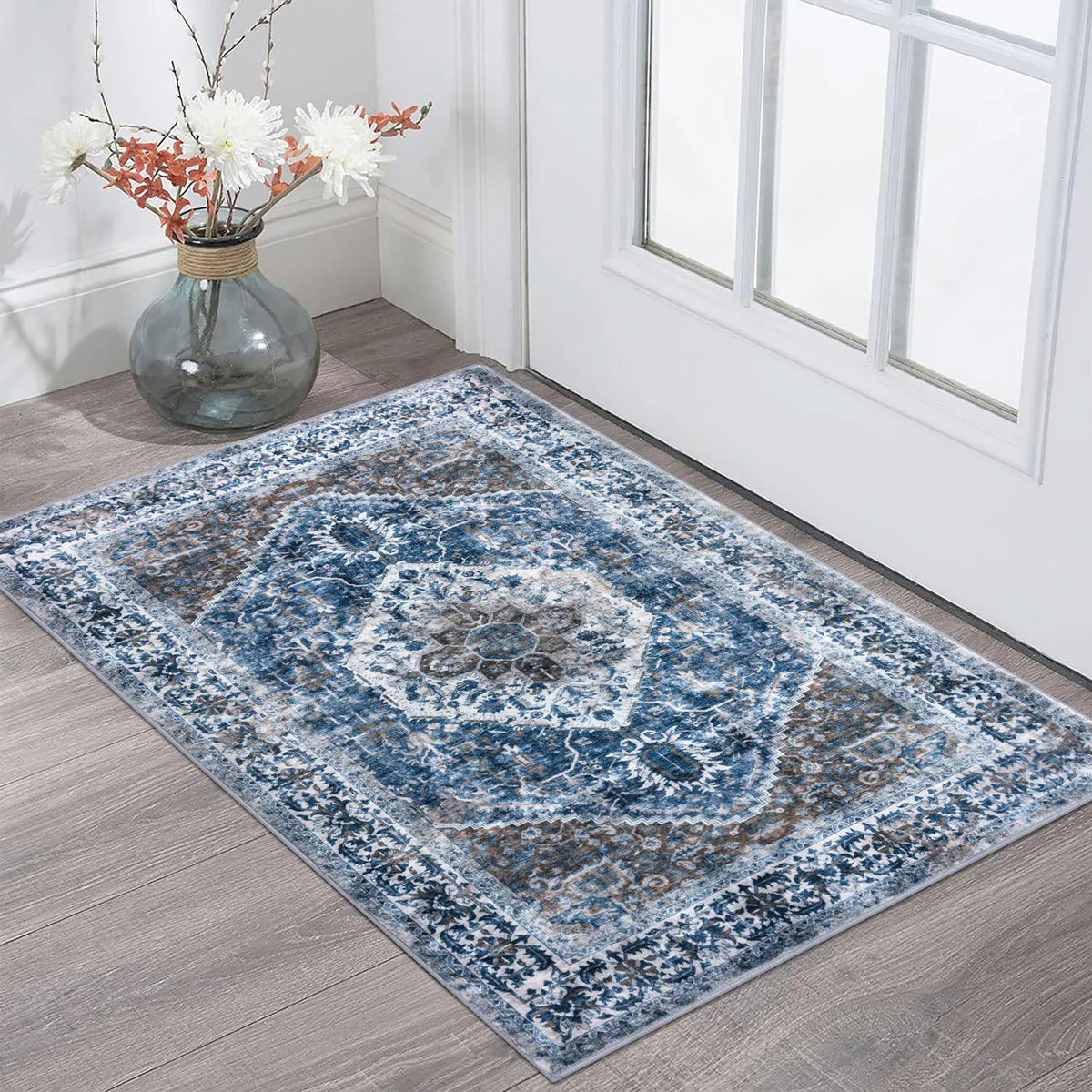 Jodhveer Area Rug Washable Rug Non-Slip Backing Indoor Rugs 2X3 Set of 2, - Image 2
