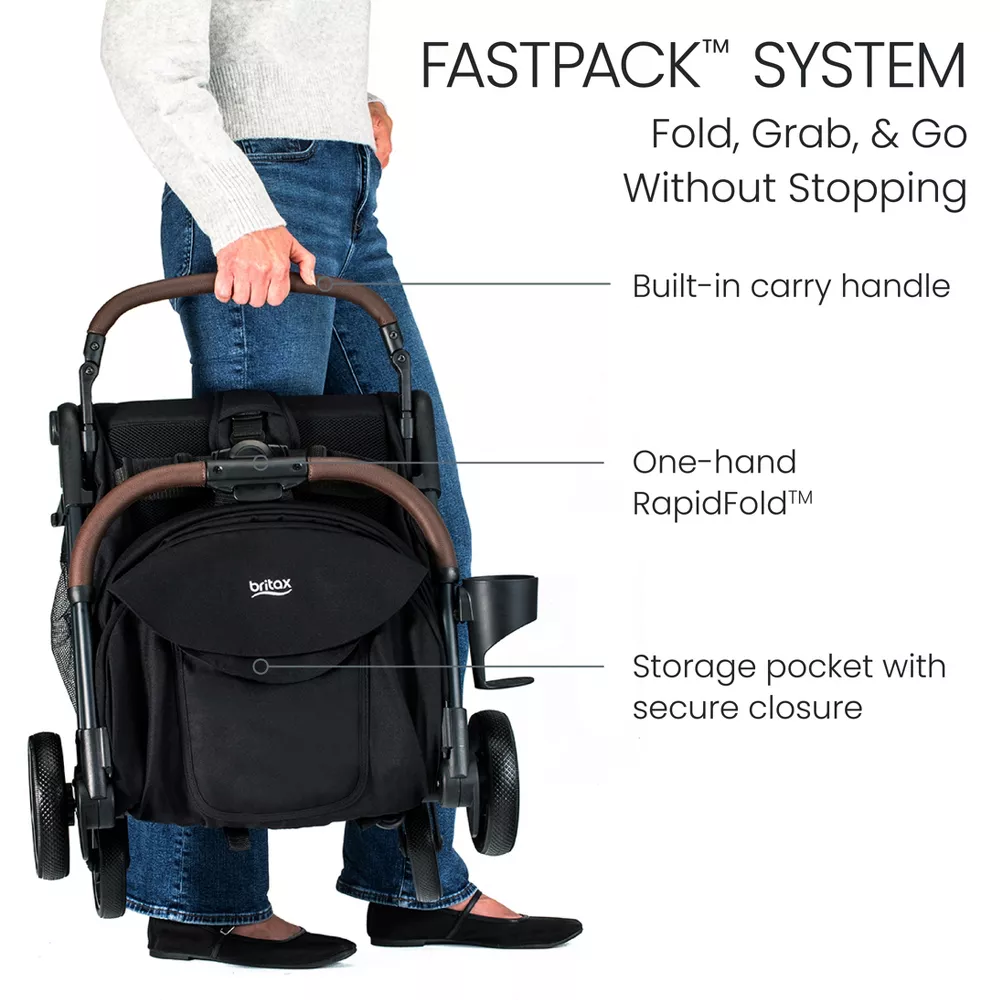 Juniper Compact Stroller, Lightweight Fold-and-Go Design - Raven Black, - Image 4