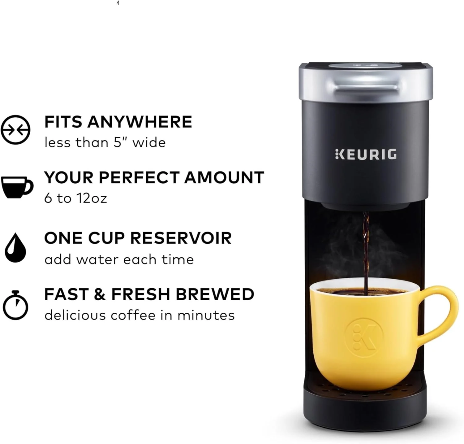 K-Mini Single Serve K-Cup Pod Coffee Maker, Black - Image 5