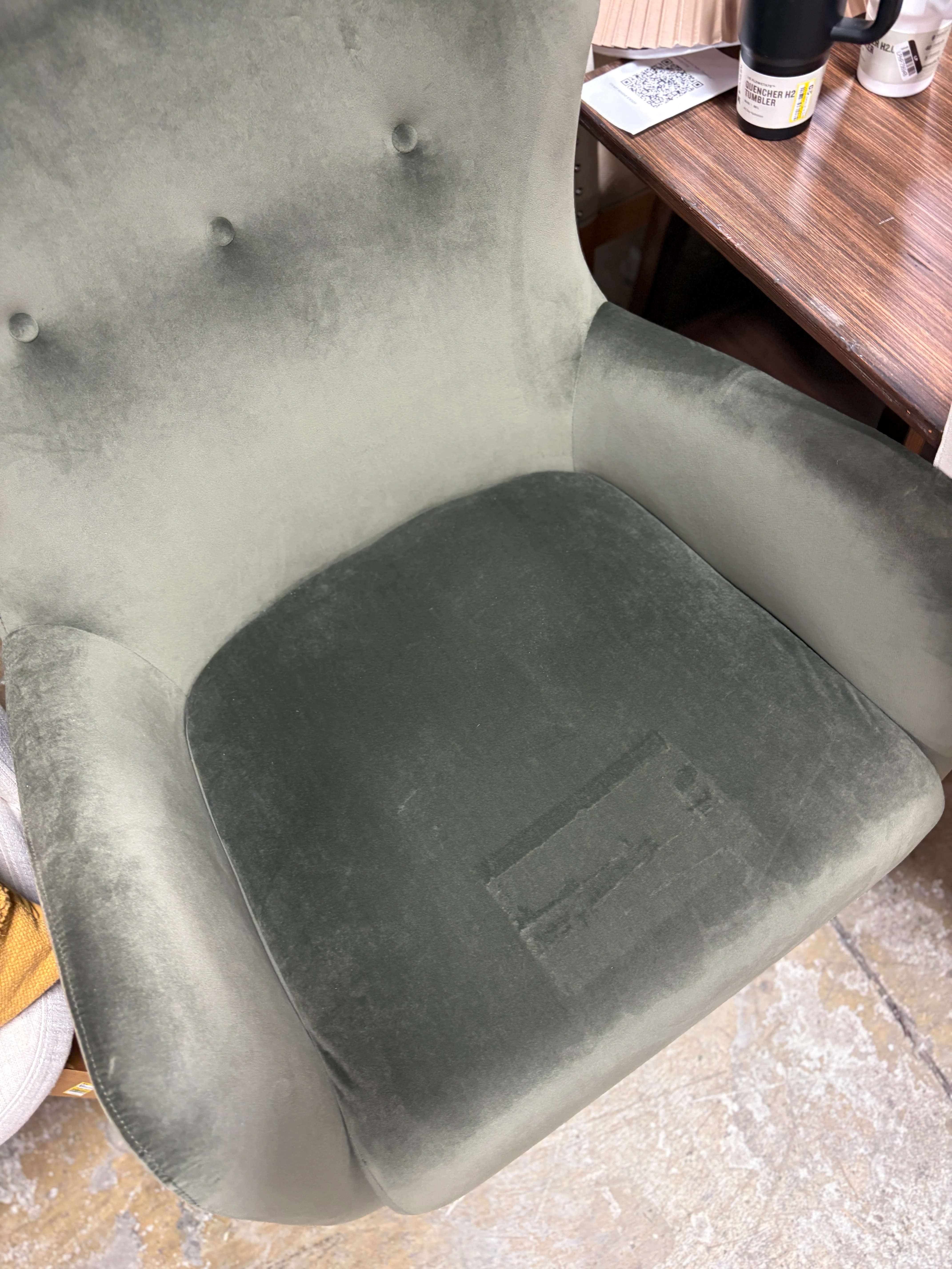 Kessler Wingback Accent Chair Velvet SHOWROOM ITEM - Image 2