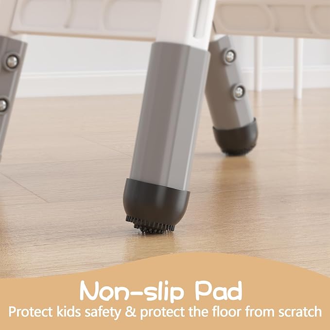 Kids Chair, 3 Level Height Adjustable Plastic (2 Pack, Grey) - Image 4