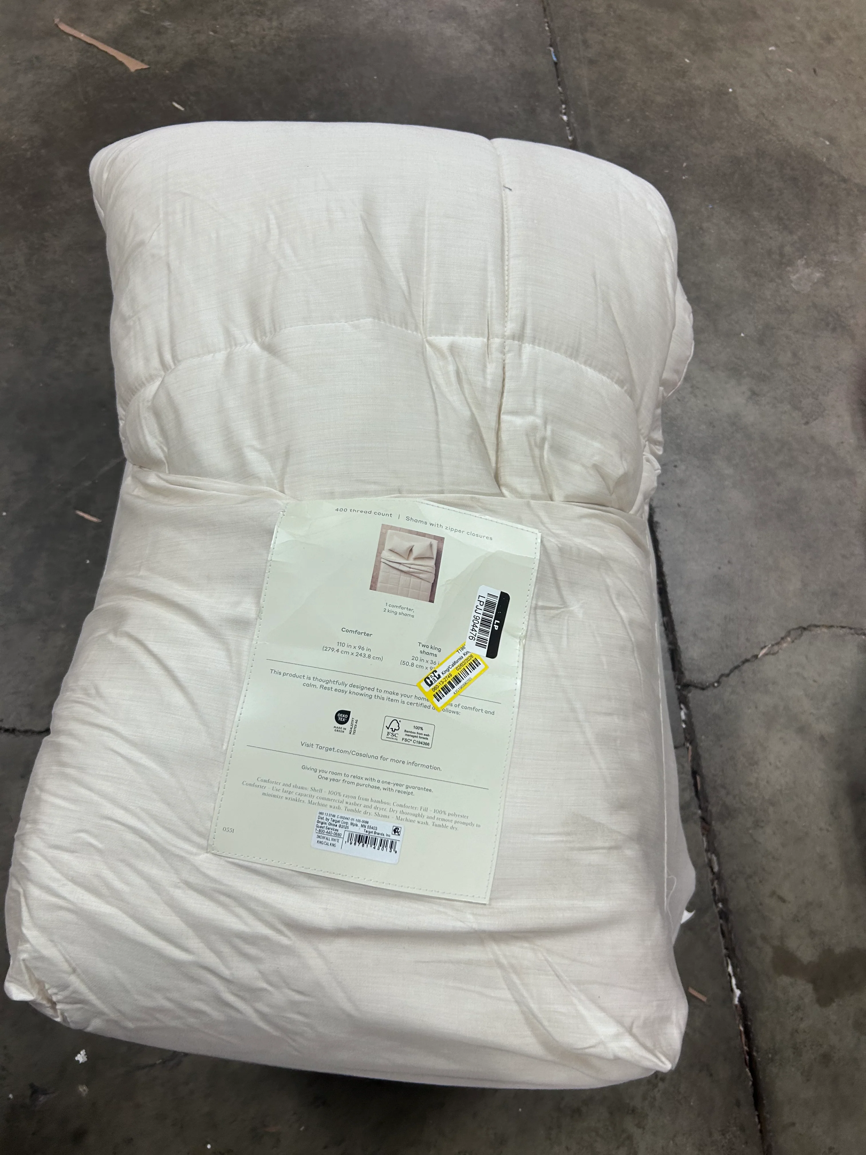 King/California King Rayon from Bamboo Comforter Set Natural - Image 6