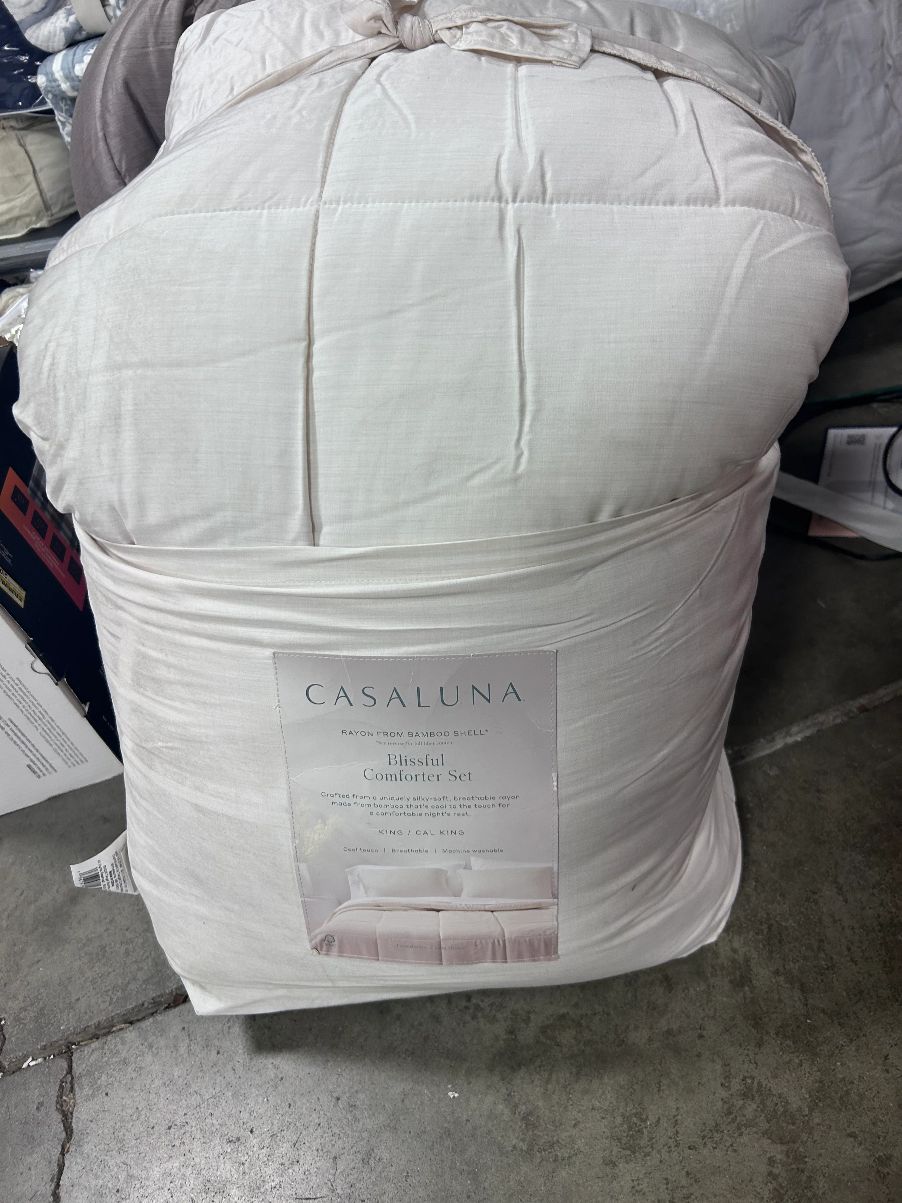 King/California King Rayon from Bamboo Comforter Set Natural - Image 7