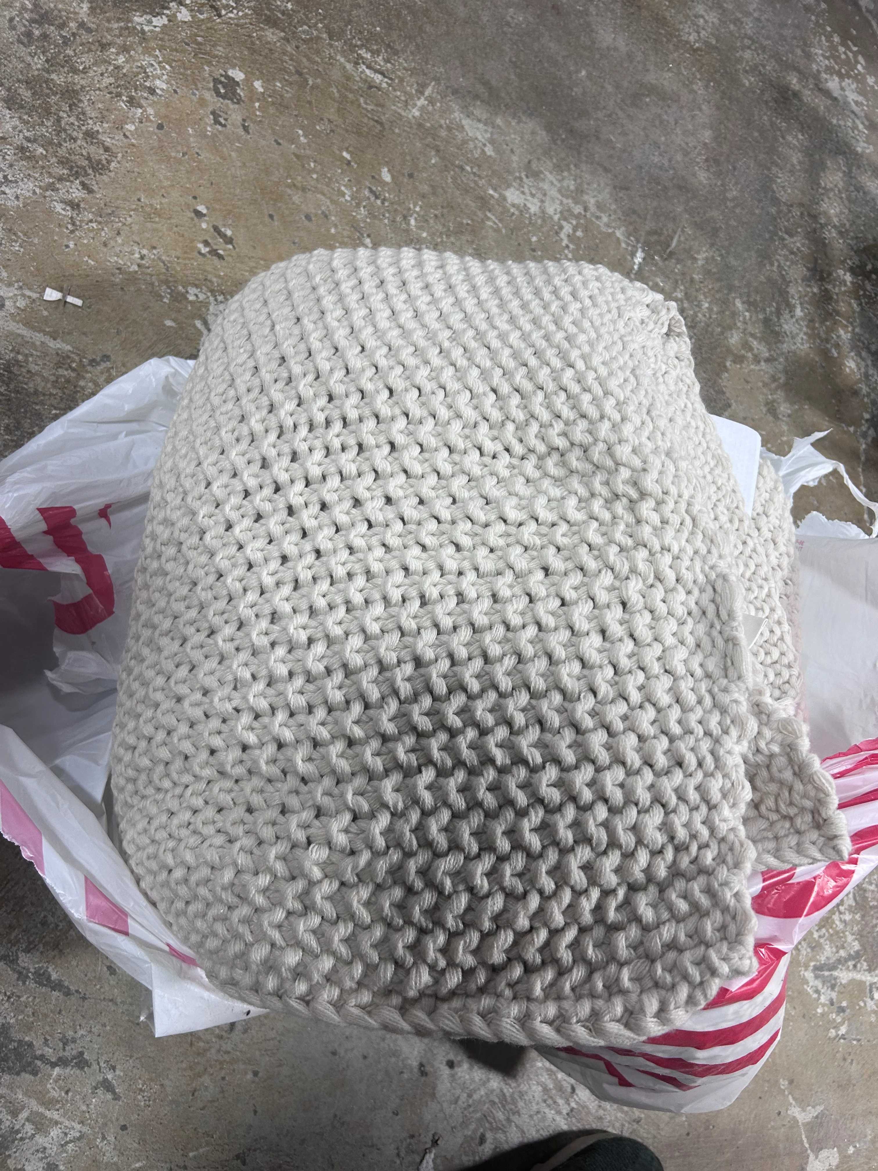 Chunky Knit Bed Blanket Natural King - Image 5