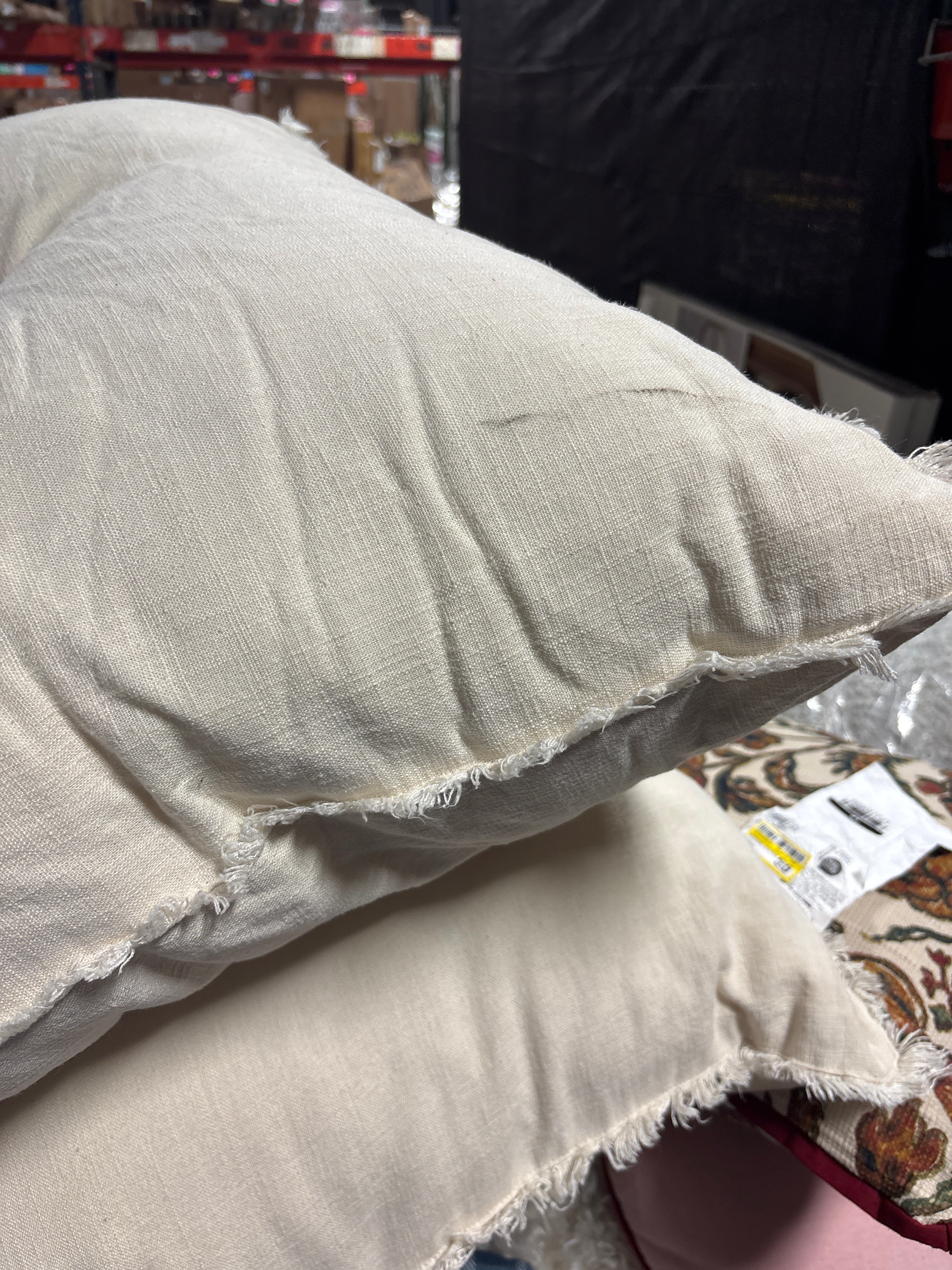King Euro Heavyweight Linen Blend Decorative Throw Pillow Natural SHOWROOM ITEM - Image 4