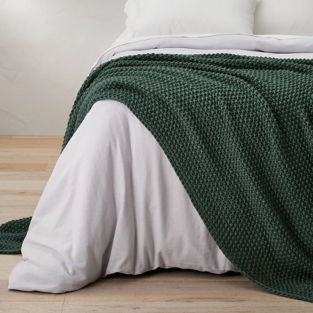 King Knit Blanket Dark Teal - Image 2