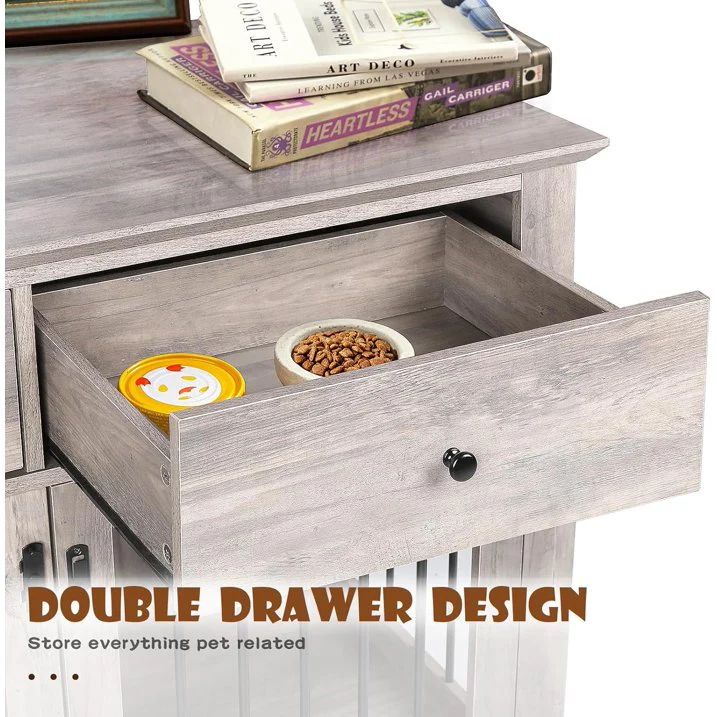 Large Dog Crate Furniture Wooden Kennel End Table - Image 3