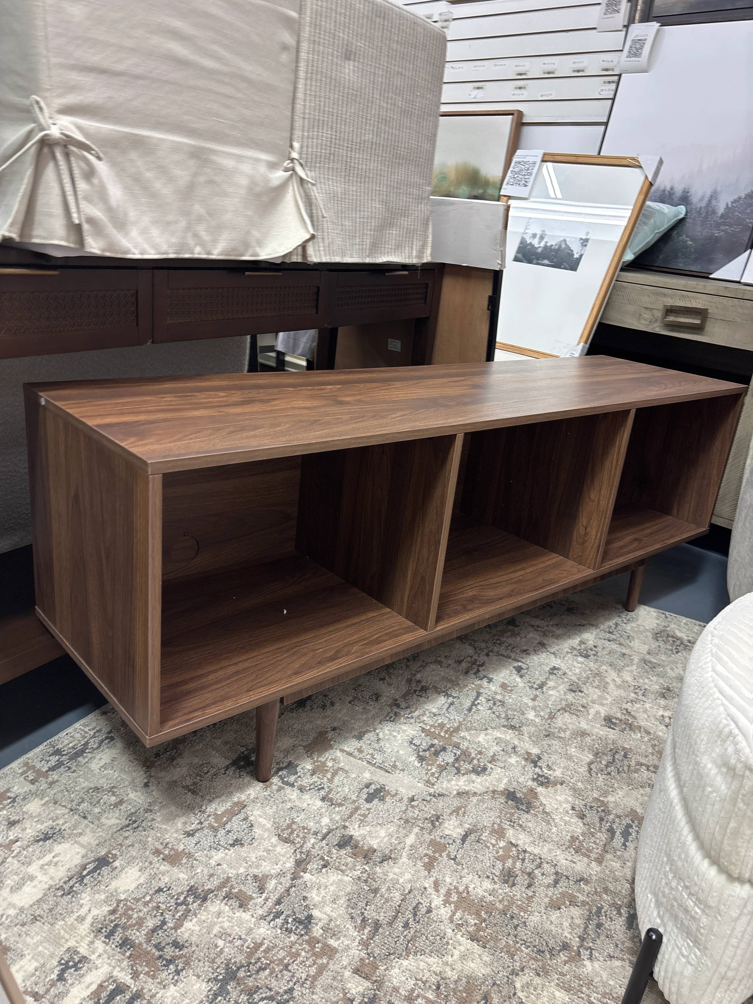 Large Liam Record Storage Console Cabinet - Walnut SHOWROOM ITEM - Image 2