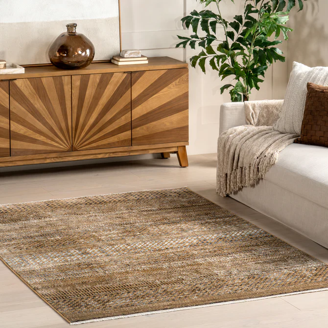 Lavender Geometric Fringe Area Rug 6'7"x10'2" SHOWROOM ITEM - Image 5