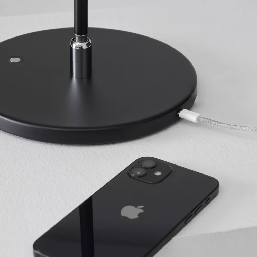Libra Modern Dimmable Integrated LED Arc Desk Table Lamp Matte Black - Image 5