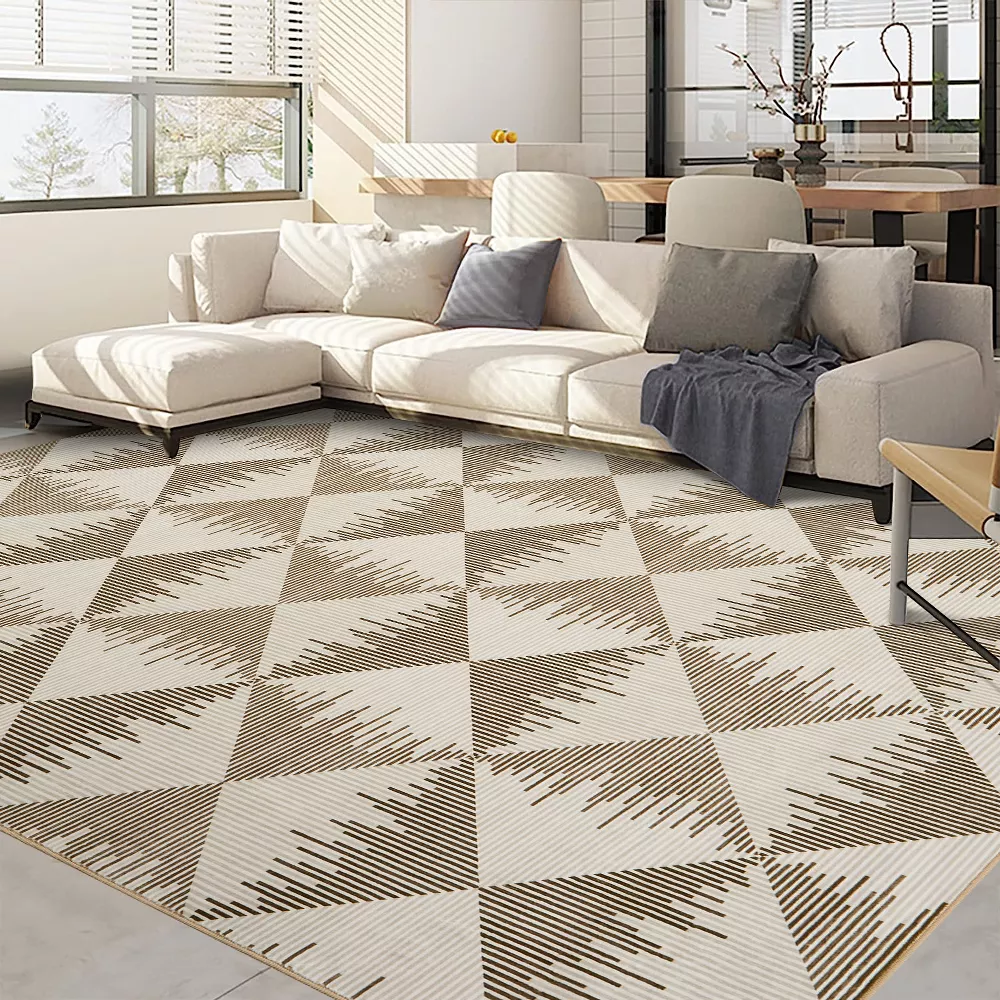 Vintage Retro Rugs Low Pile Chenille Print Rug Beige 10'x13' - Image 4