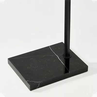 Logan Mid-Century Marble Base Arc Floor Lamp Matte Black - Image 5