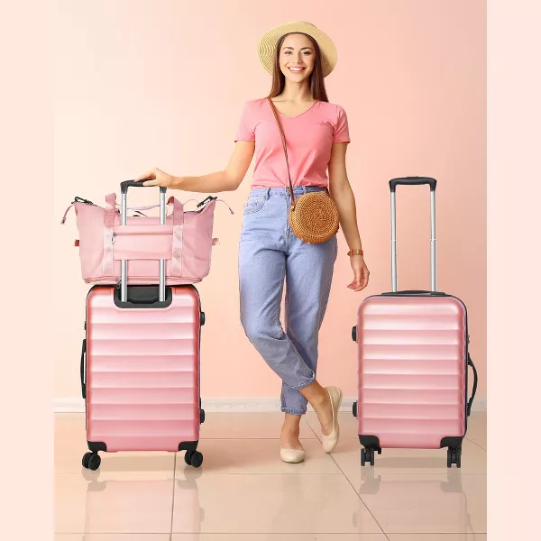 Luggage 1-Piece Hardshell Suitcase with TSA Lock Spinner Wheels Rose Gold