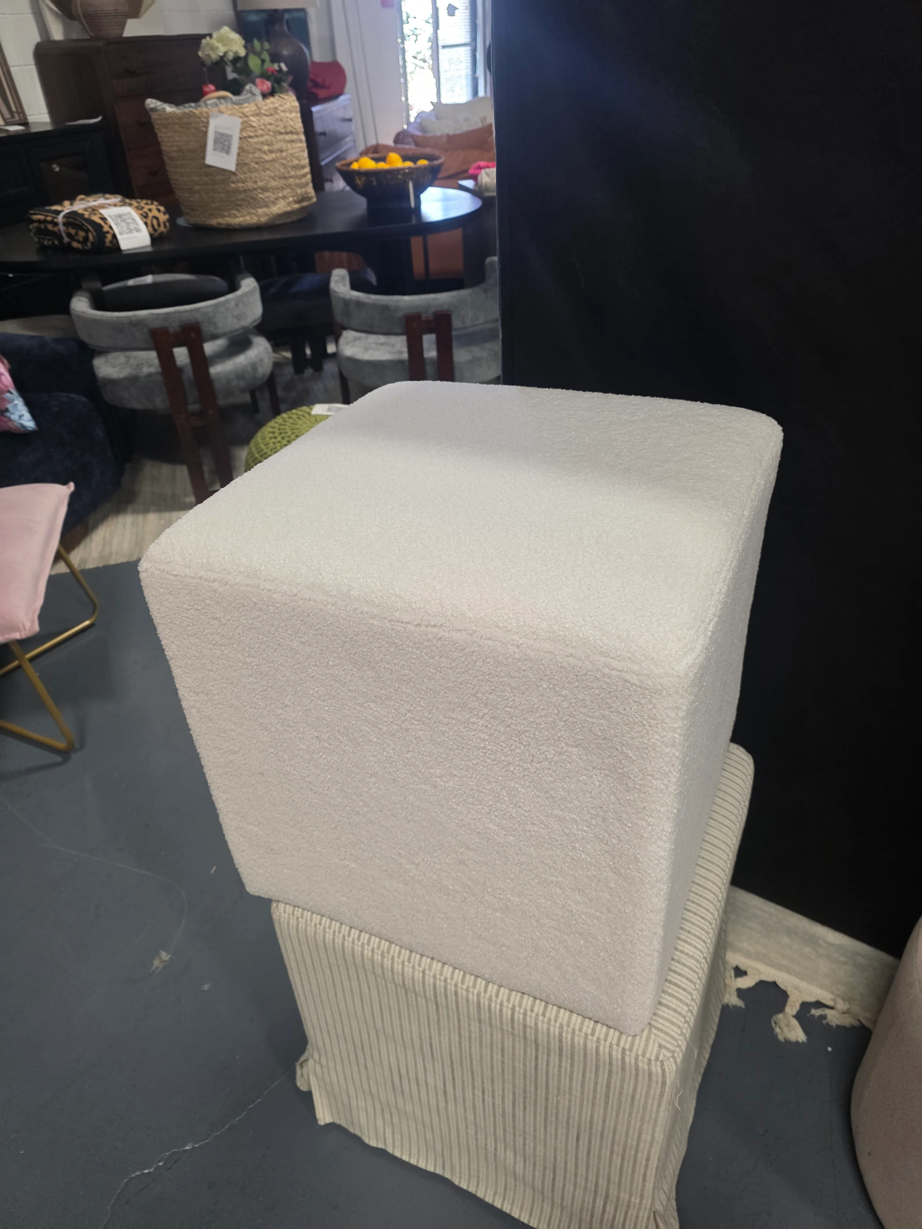 Lynwood Square Upholstered Cube Ottoman - Threshold™ - SHOWROOM ITEM - Image 2