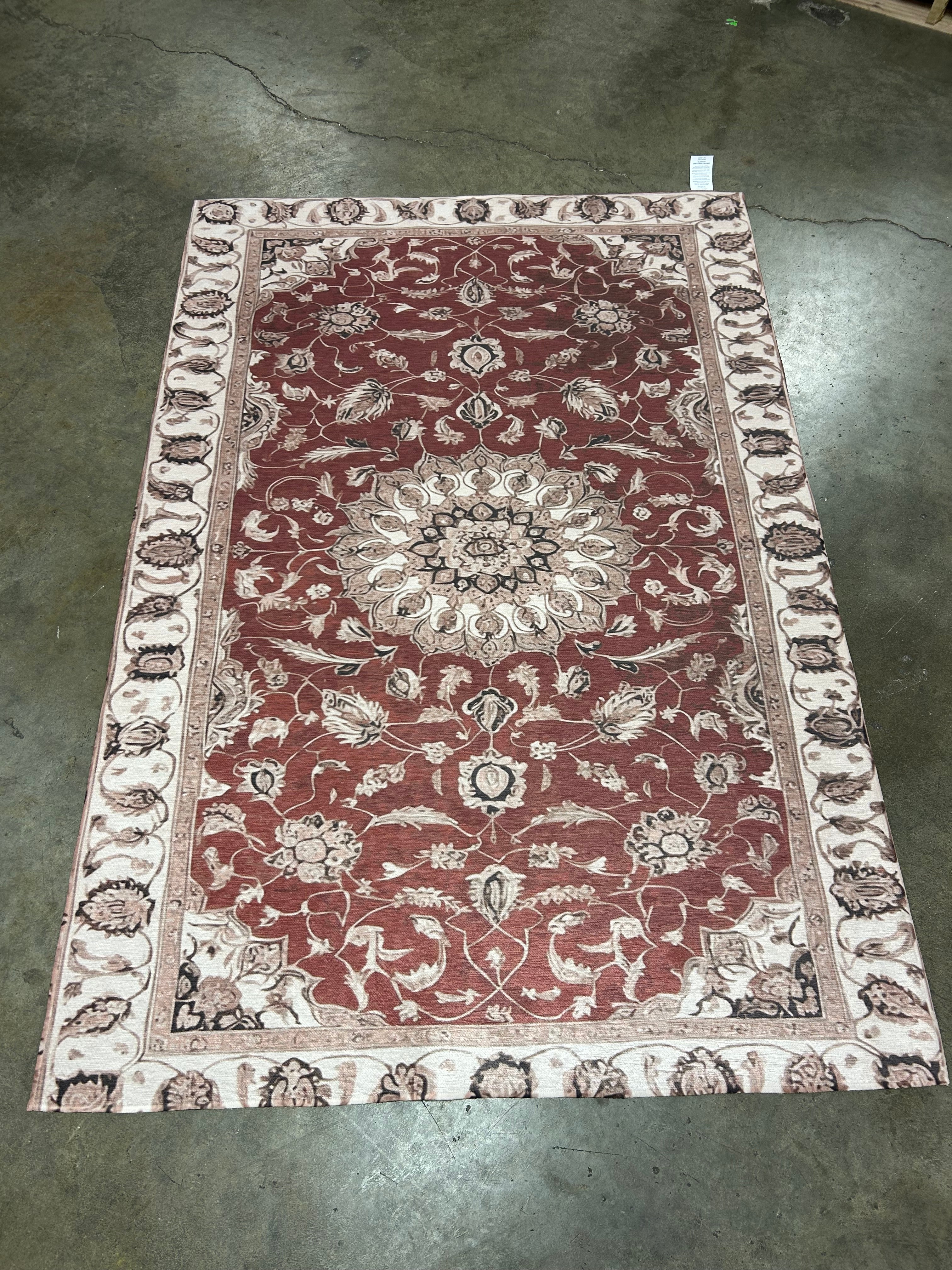 Machine Washable Persian Beige Area Rug 4'x6' - Image 4