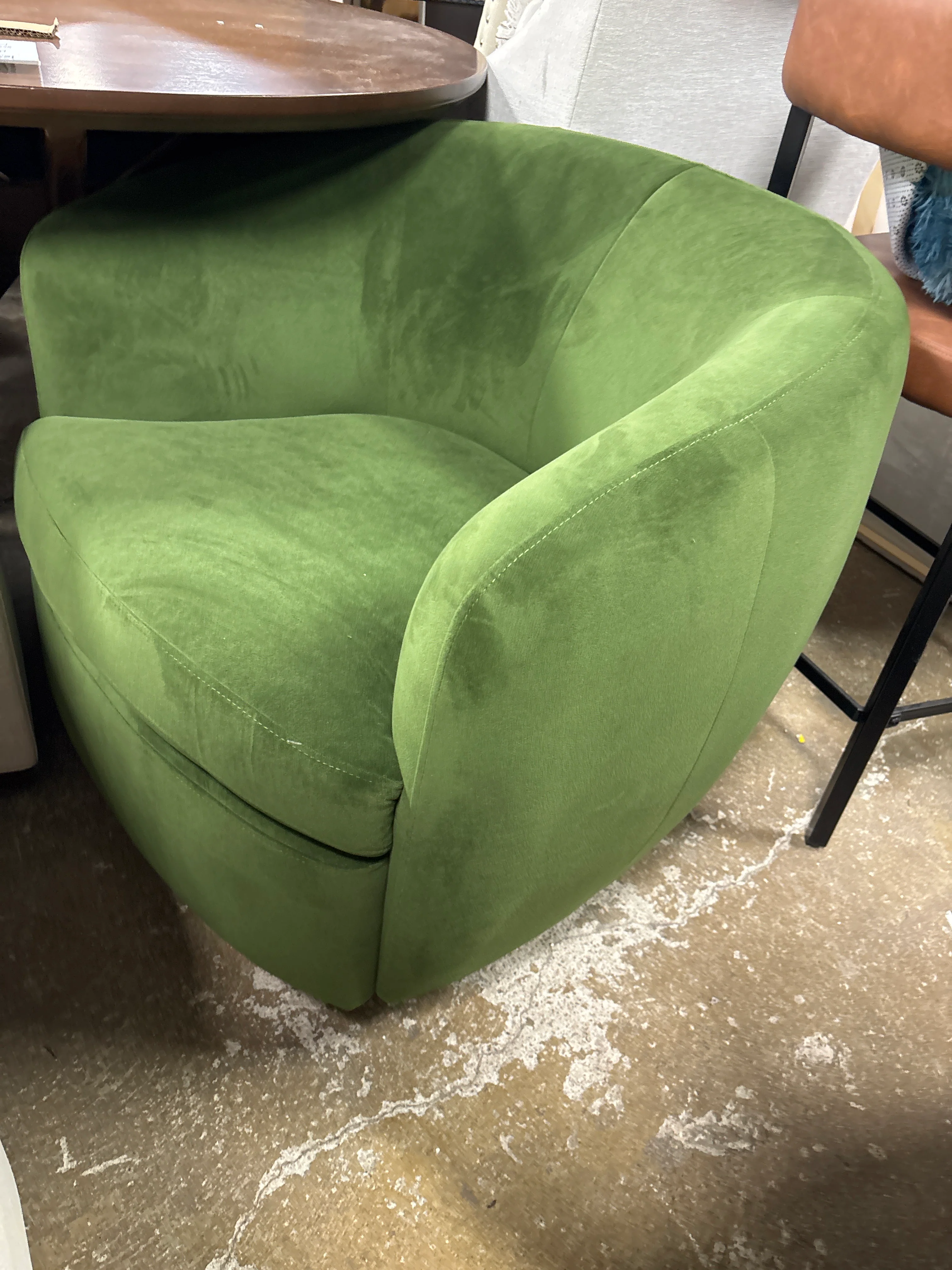 Marcy Upholstered Swivel Barrel Chair SHOWROOM ITEM - Image 2