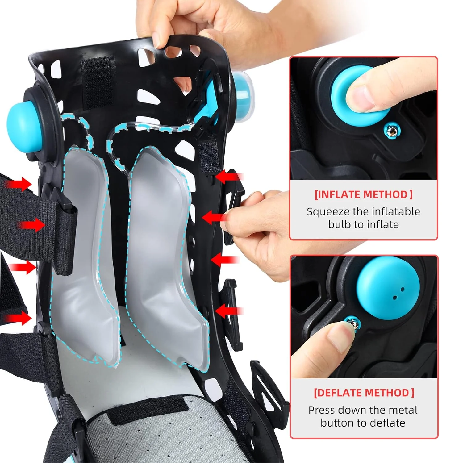 Medical Inflatable Walking Boot, Air Cam Walker Fracture Boot, Short Orthopaedic Boot (Small), - Image 4